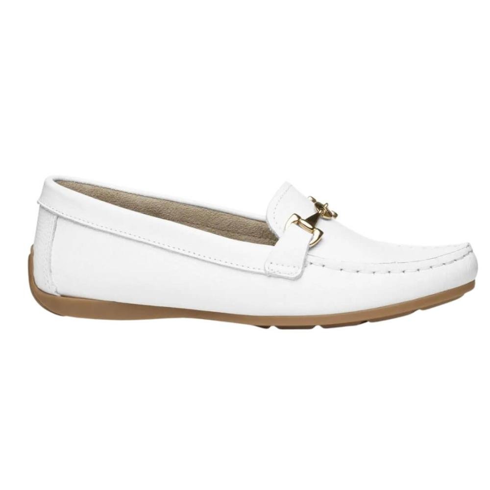 Mocassim Feminina Pegada 249007-01  Em Couro Branco