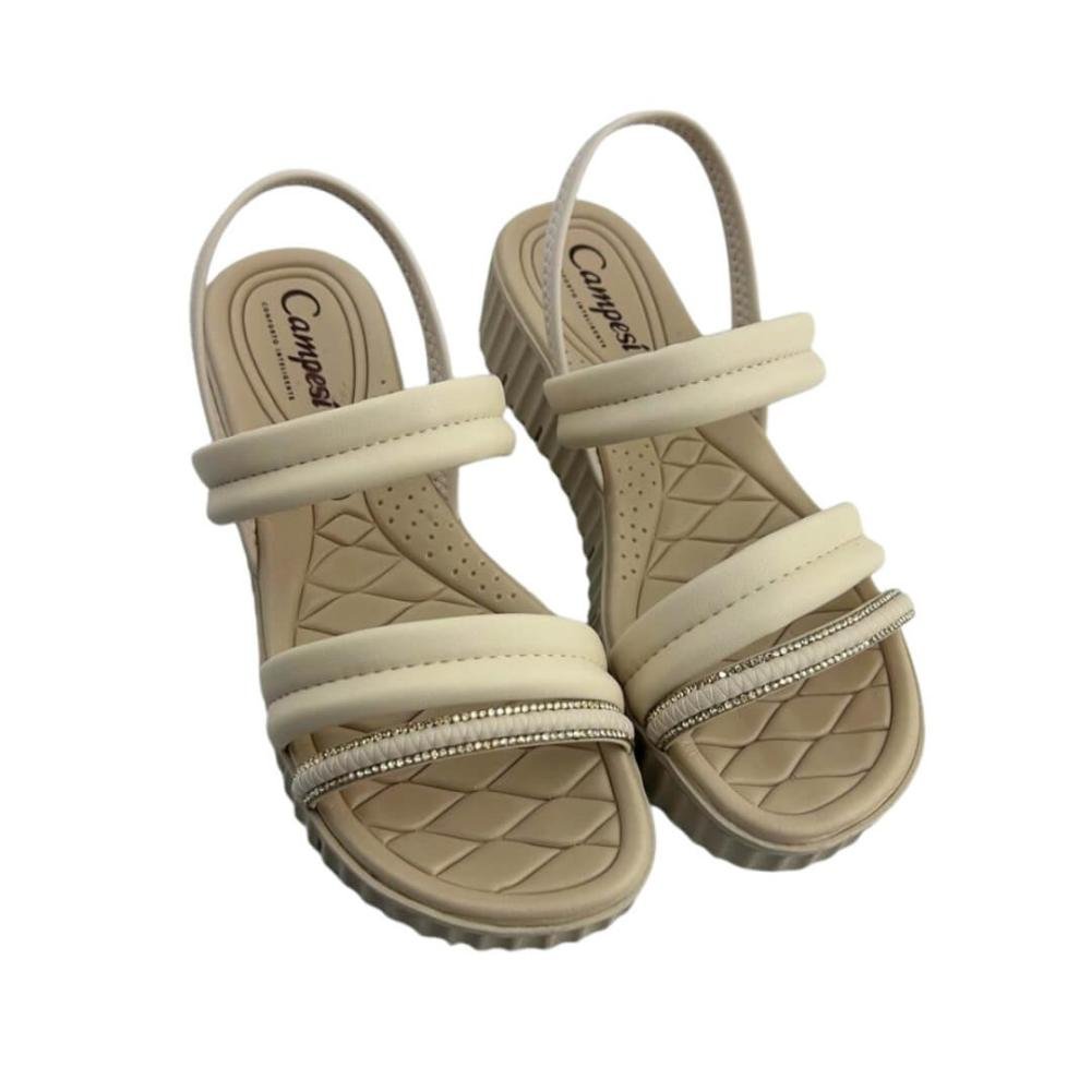 Sandália Feminina Campesi Cp377 Bege Bege 2