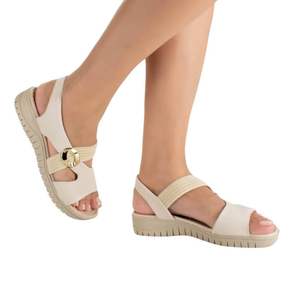 Sandália Feminina Campesi Cp351 Papete Bege Bege 6