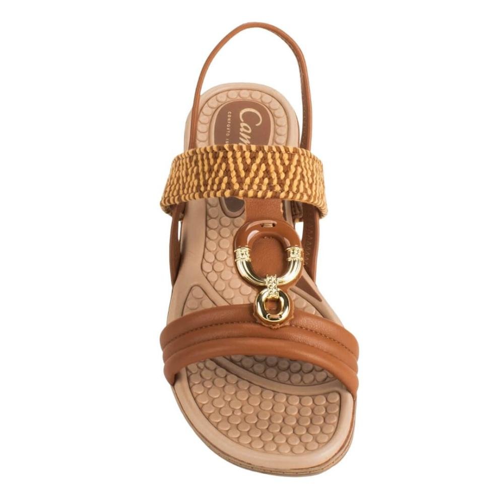 Sandália Feminina Campesi Ce163  Anabela Camel 6