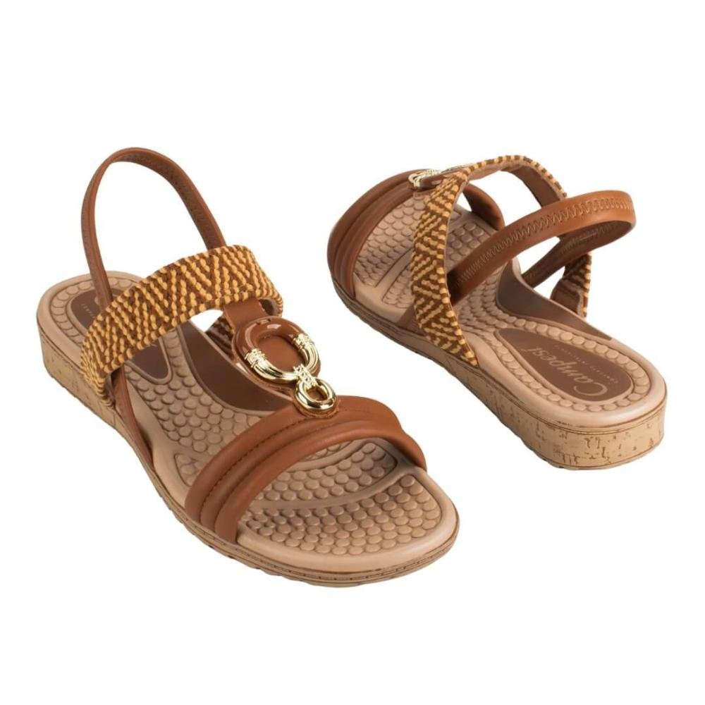 Sandália Feminina Campesi Ce163  Anabela Camel 7