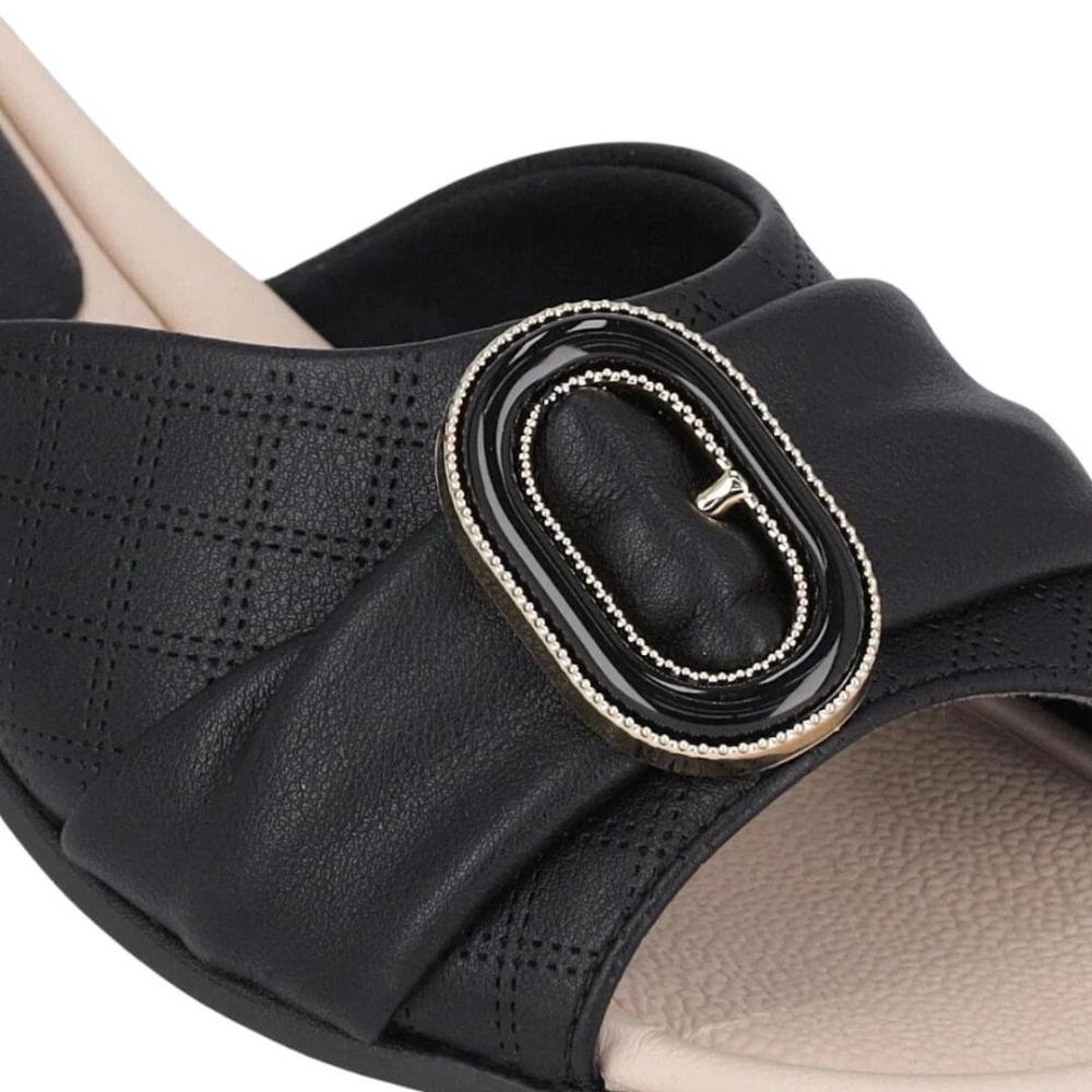 Tamanco Feminino Piccadilly 590070-6 Taila Salto Baixo Preto 3