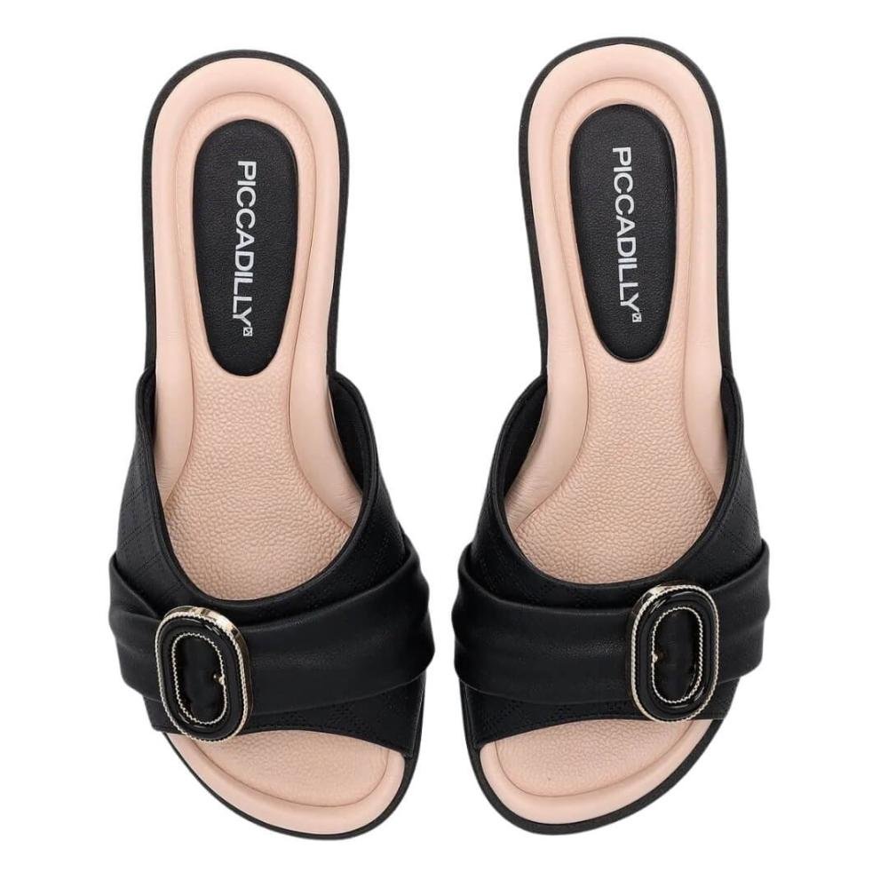 Tamanco Feminino Piccadilly 590070-6 Taila Salto Baixo Preto 5