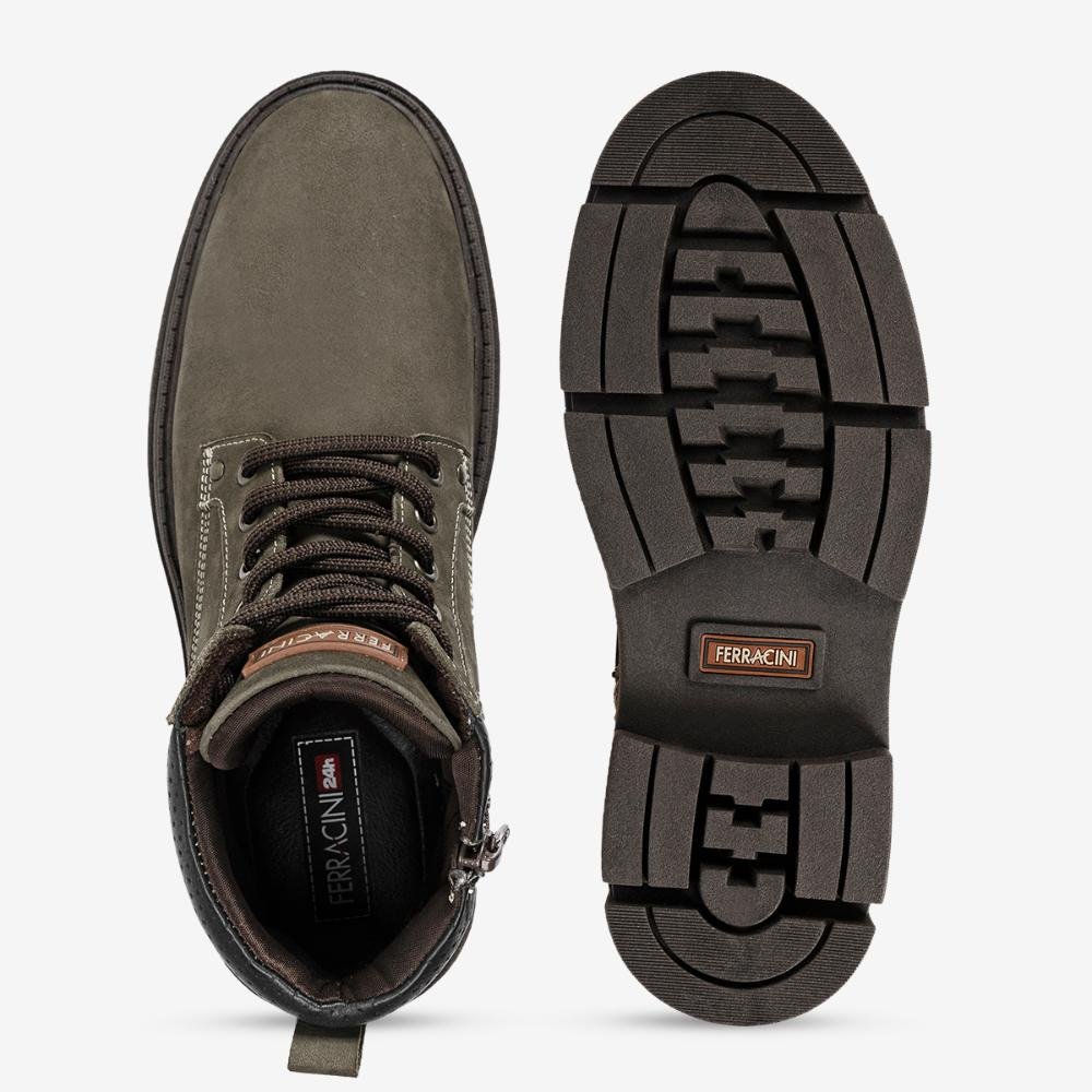 Bota Masculina Casual de Couro Aston Ferracini 5909-689C Verde 2