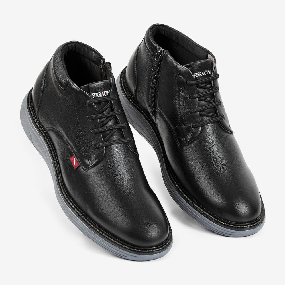 Bota Casual Ferracini de Couro Preta Full 4567-696H Preto 2