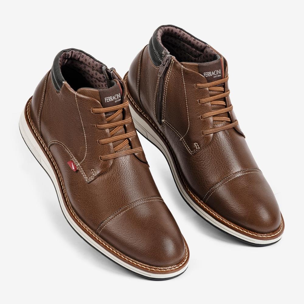 Bota Casual Ferracini de Couro Tabaco Kingston 6153-675I Marrom 2