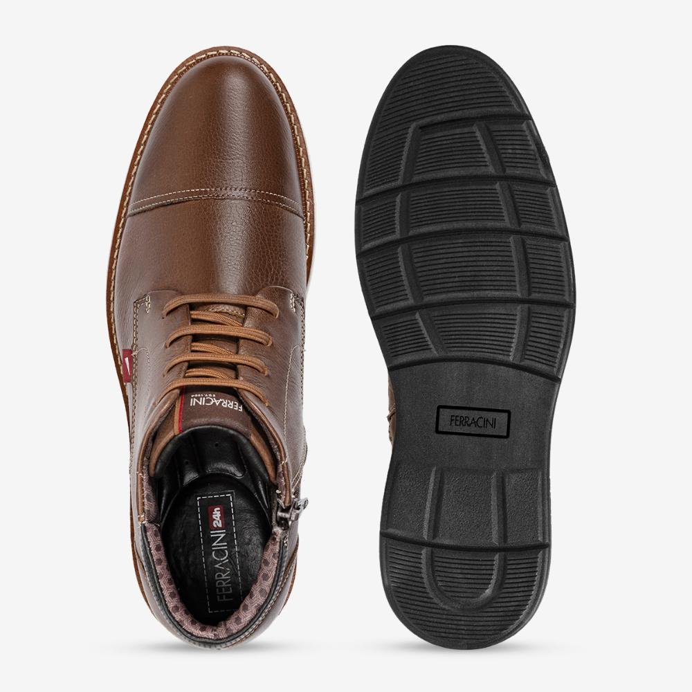 Bota Casual Ferracini de Couro Tabaco Kingston 6153-675I Marrom 4