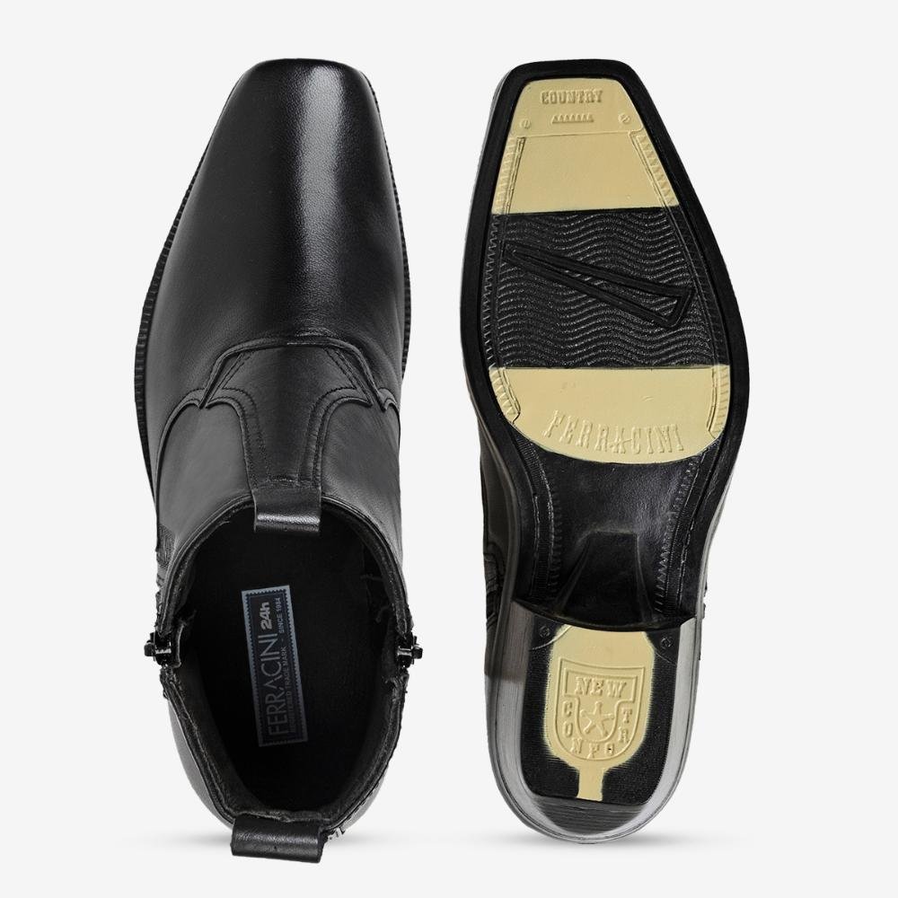 Bota Masculina de Couro Preta New Country 8907-115A Preto 3