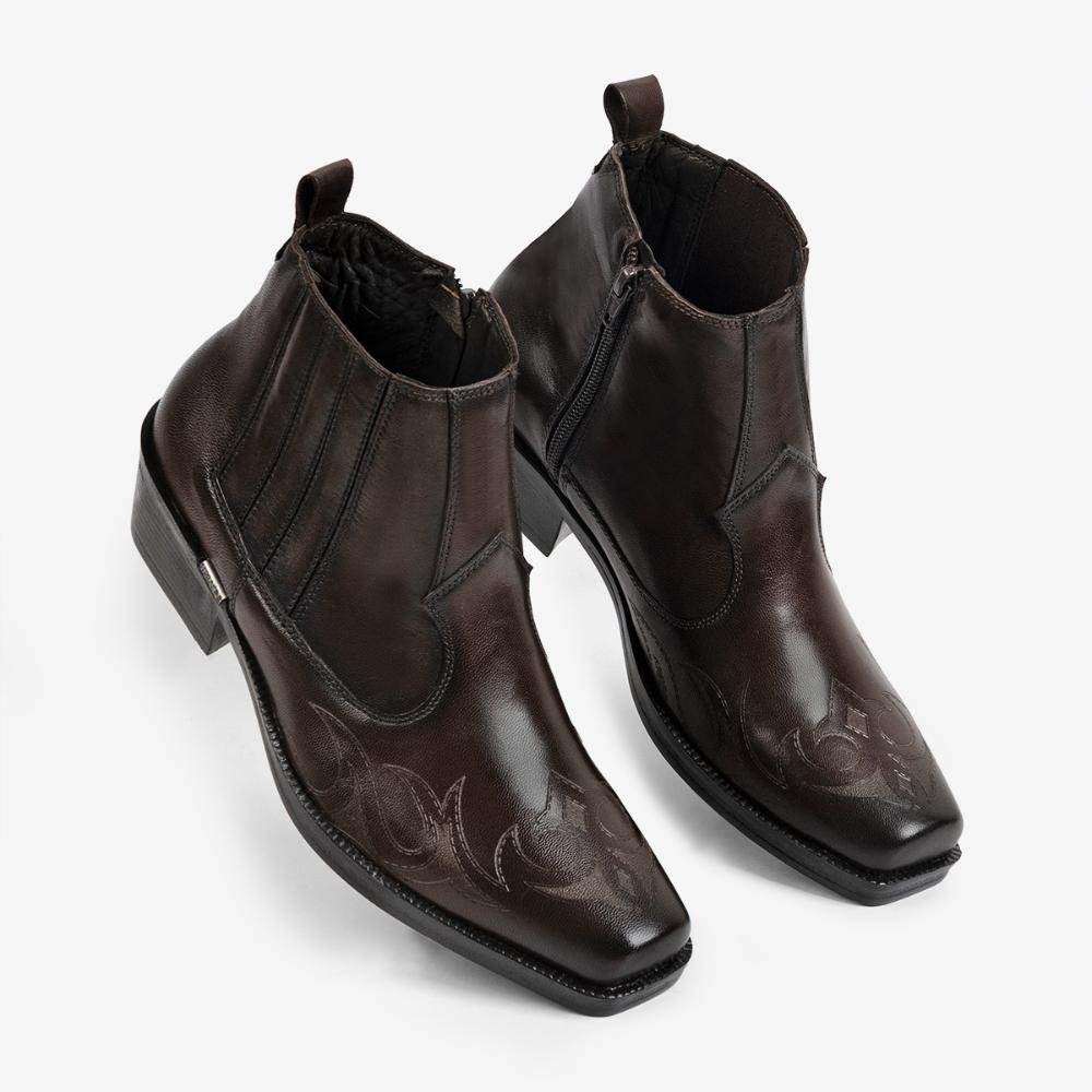 Bota New Country Couro Ferracini Masculino 9022-115H Marrom 2