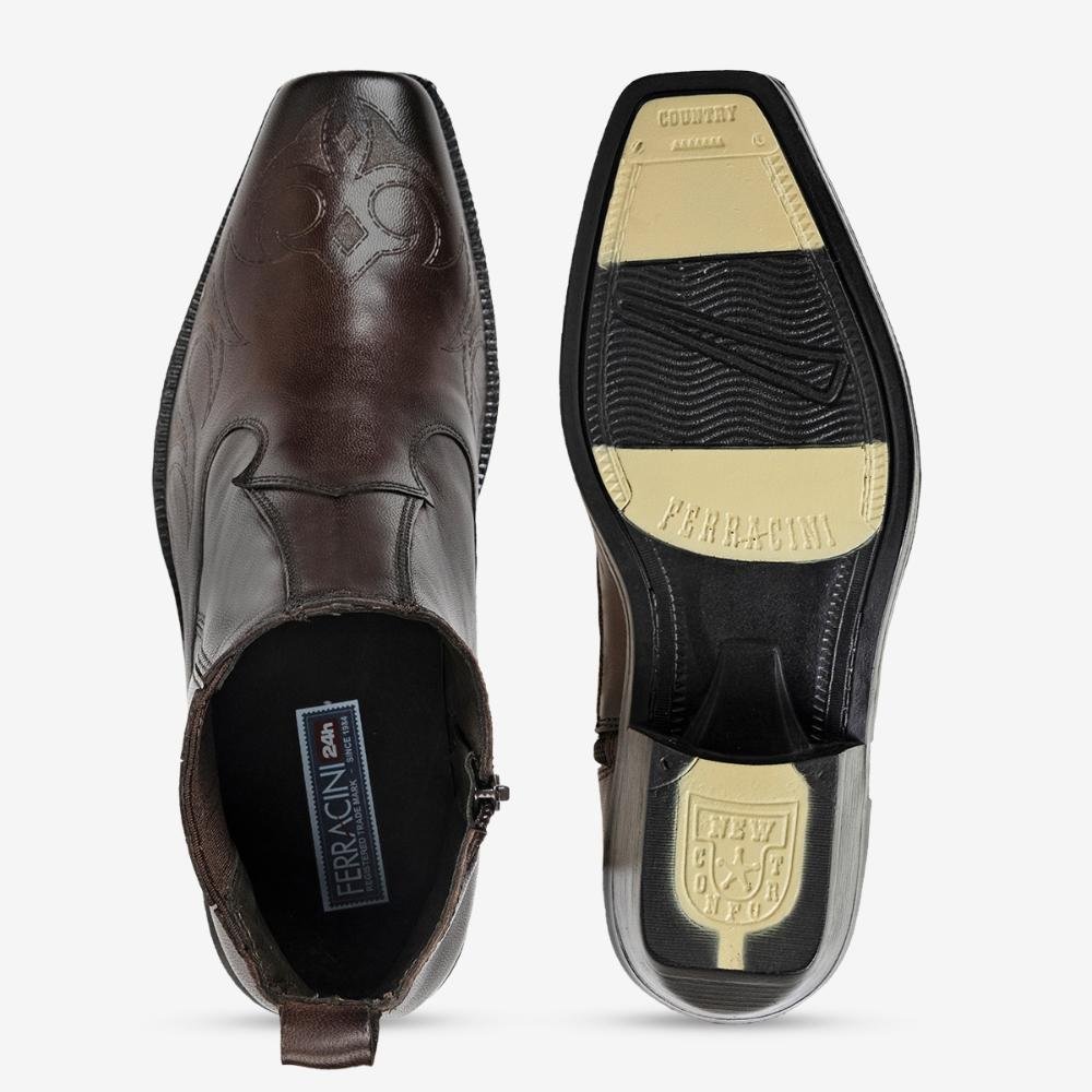 Bota New Country Couro Ferracini Masculino 9022-115H Marrom 3