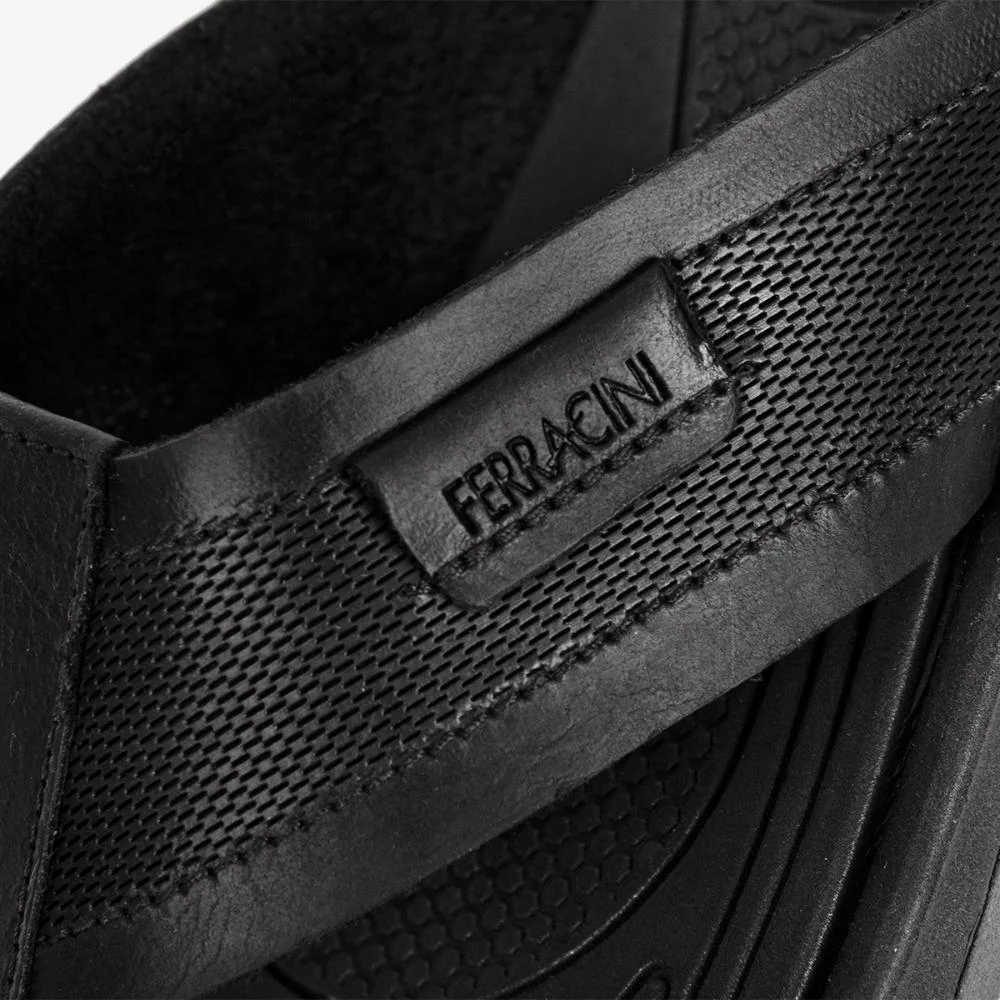 Sandália Ferracini Masculina de Couro Preta Dakar 1590A Preto 4
