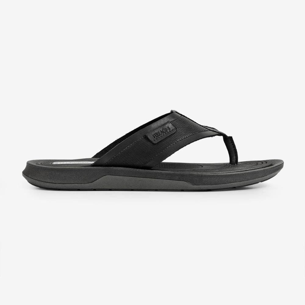 Sandália Ferracini Masculina de Couro Preta Dakar 1590A