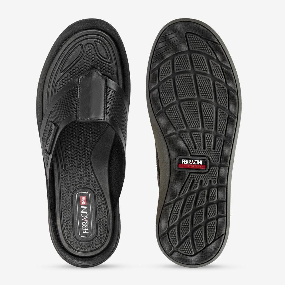 Sandália Ferracini Masculina de Couro Preta Dakar 1590A Preto 3