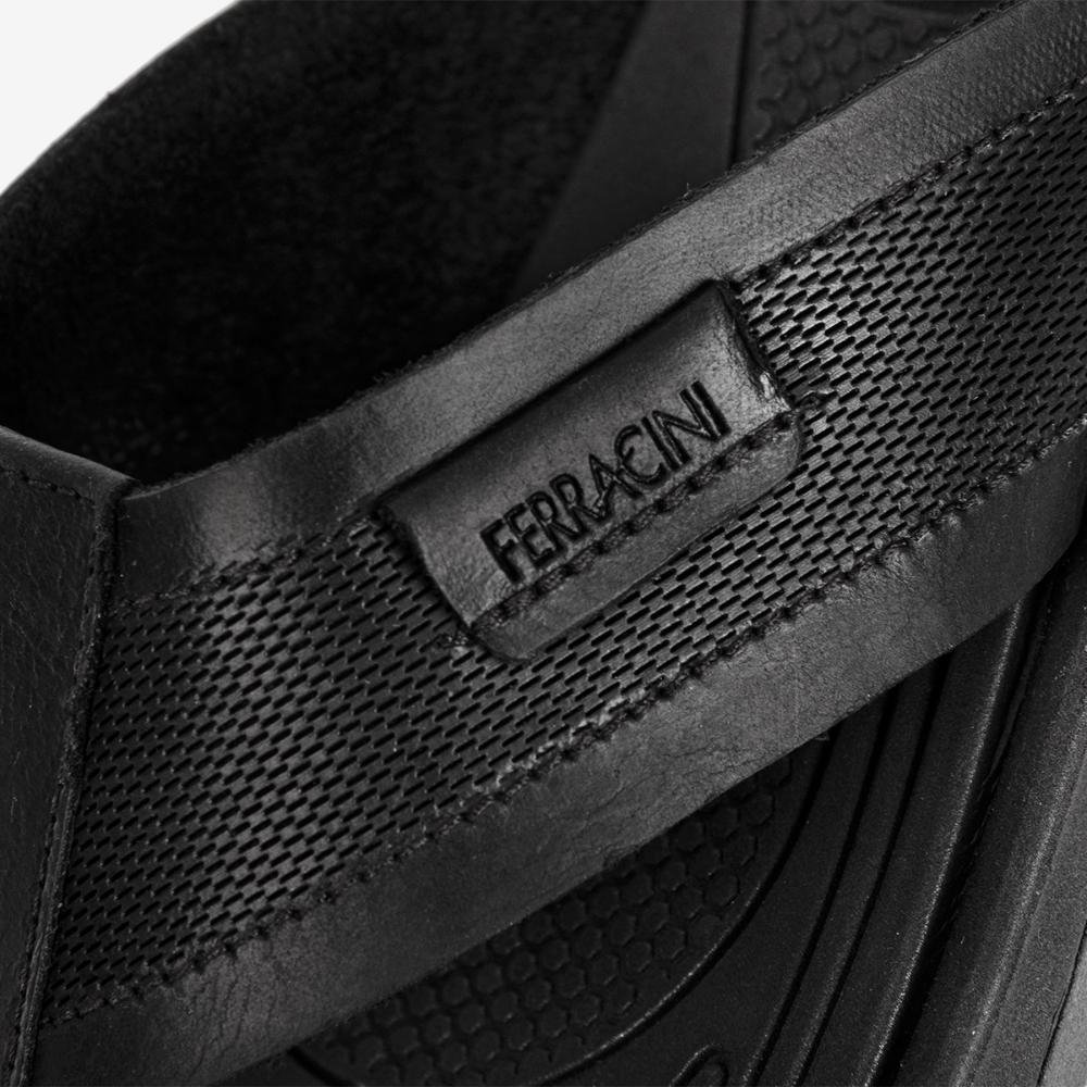 Sandália Ferracini Masculina de Couro Preta Dakar 1590A Preto 4
