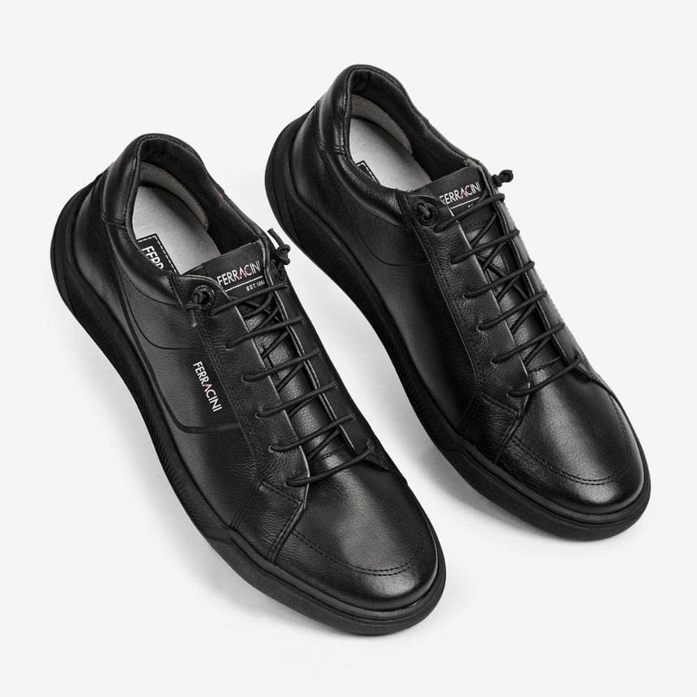 Sapatênis Ferracini de Couro Masculino Neon 9121-617B Preto 2
