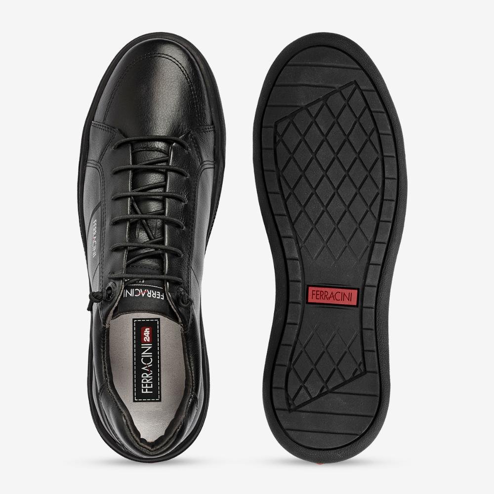 Sapatênis Ferracini de Couro Masculino Neon 9121-617B Preto 3