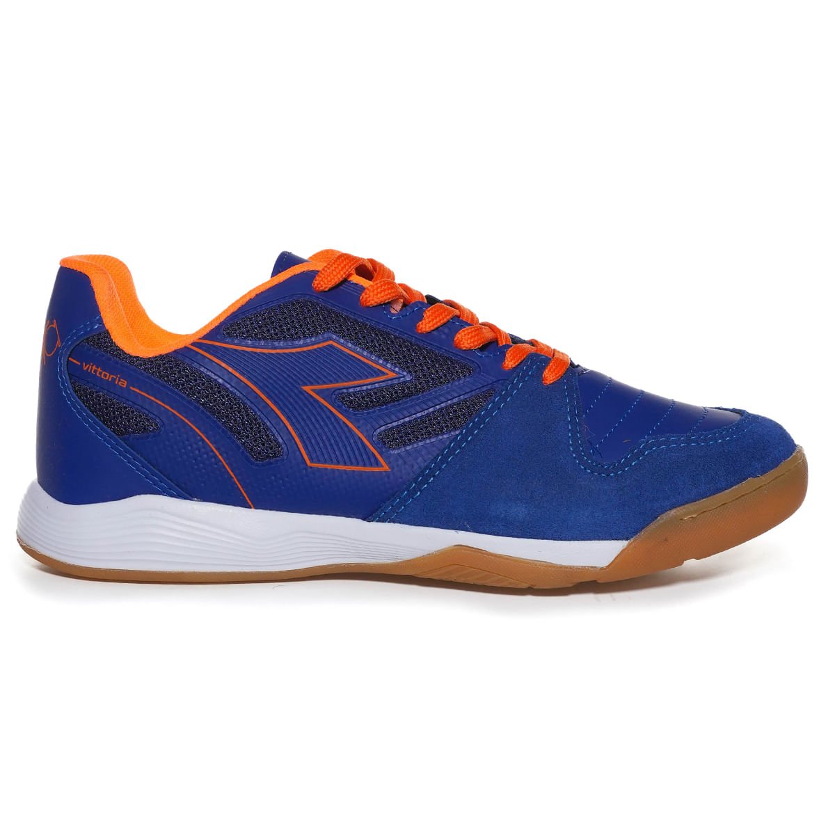 Chuteira Diadora Vittoria Futsal Azul e Laranja Masculina Azul 1
