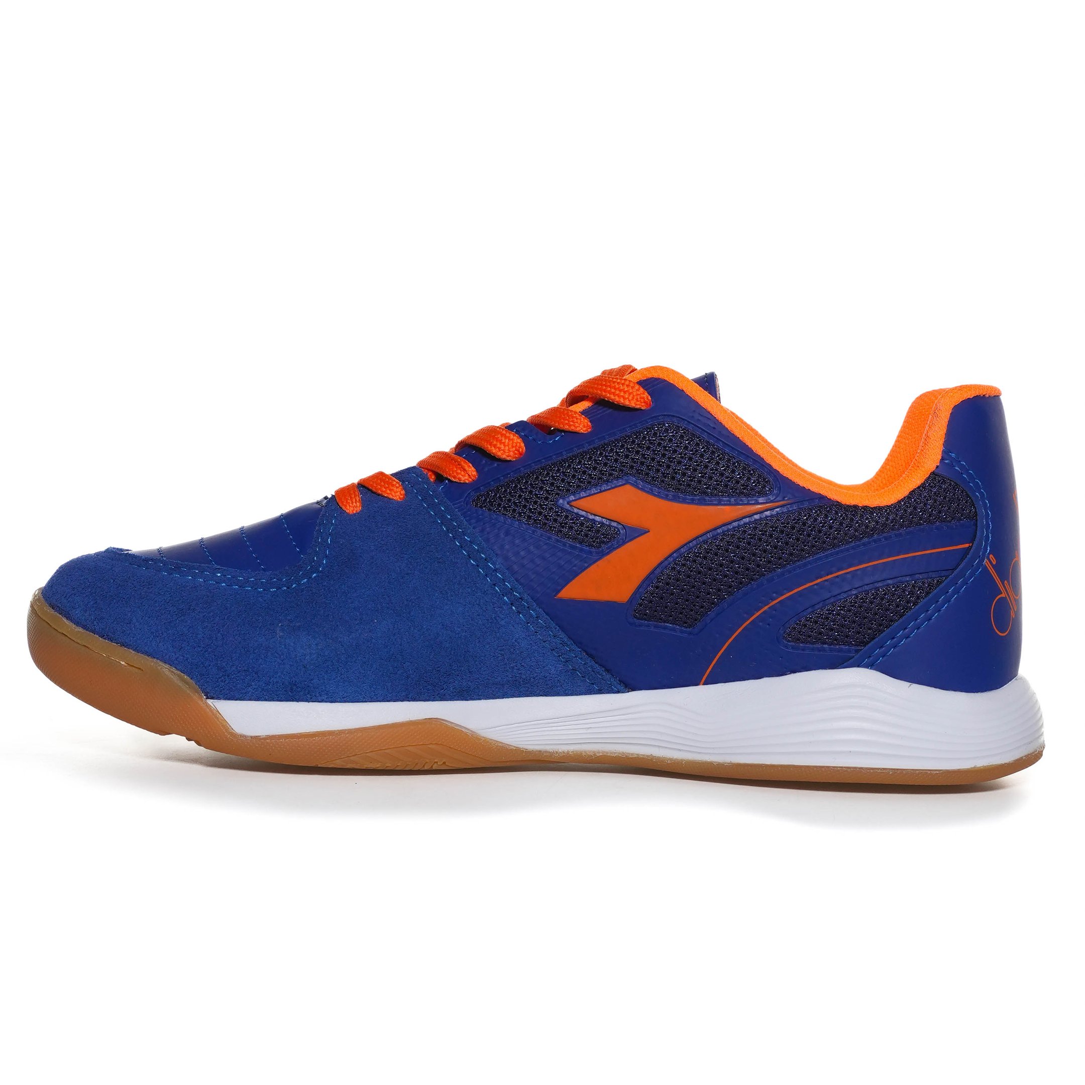 Chuteira Diadora Vittoria Futsal Azul e Laranja Masculina Azul 4