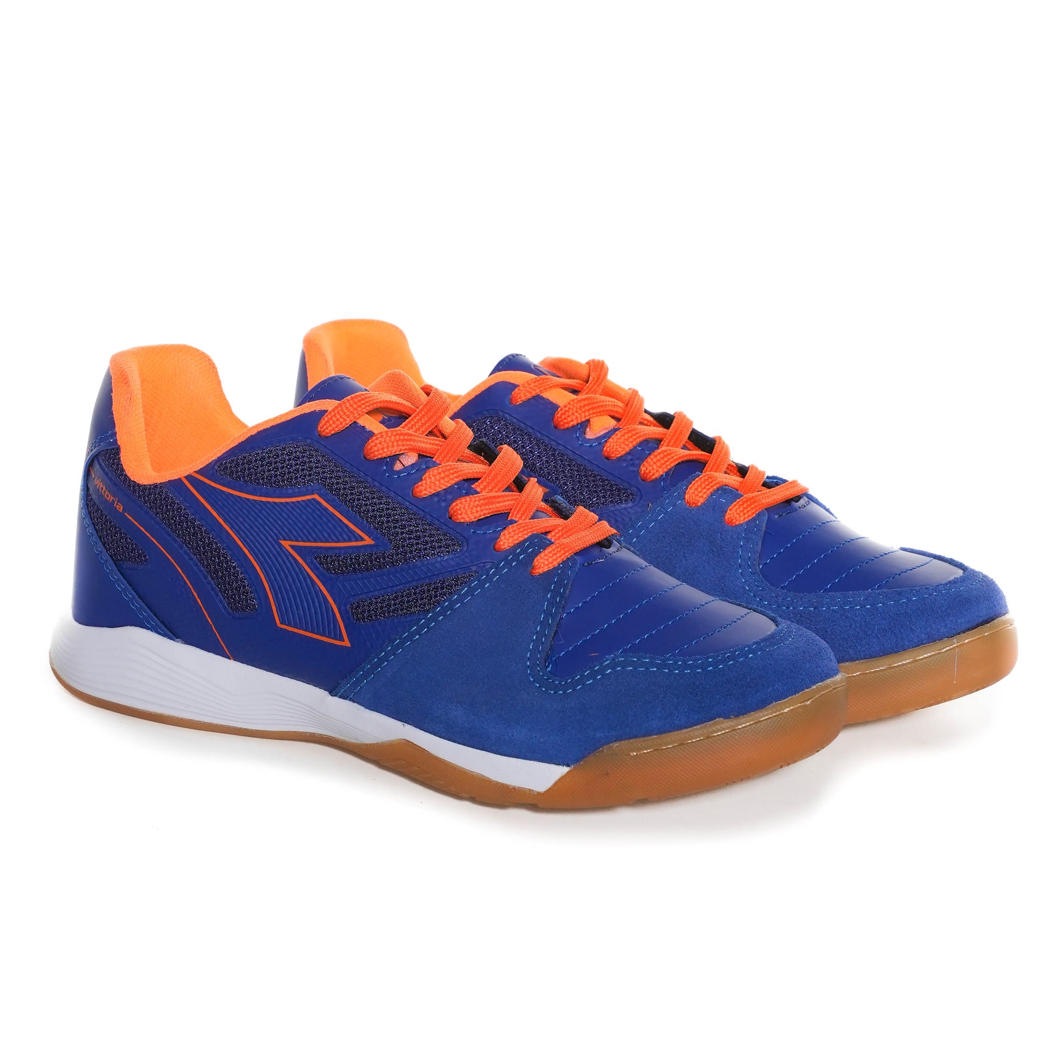 Chuteira Diadora Vittoria Futsal Azul e Laranja Masculina Azul 6