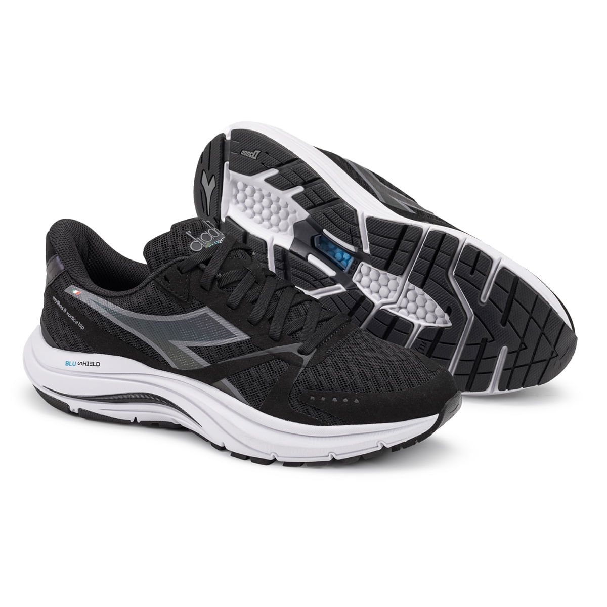 Tênis Esportivo Diadora Mythos Blushield 8 Vortice HIP W Preto Feminino Preto 2