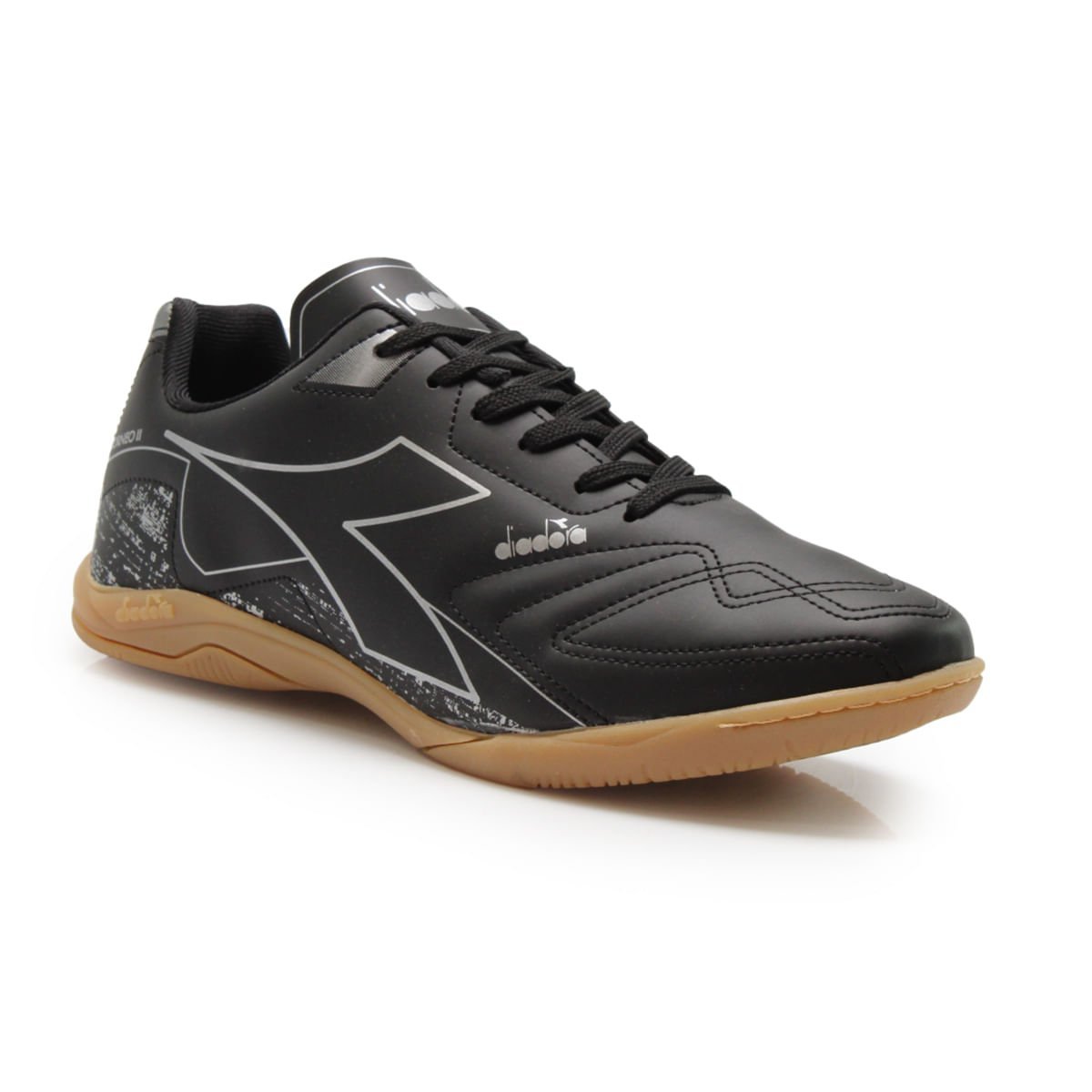 Chuteira Unissex Diadora Torneo II Futsal Preto e Prata Preto 2