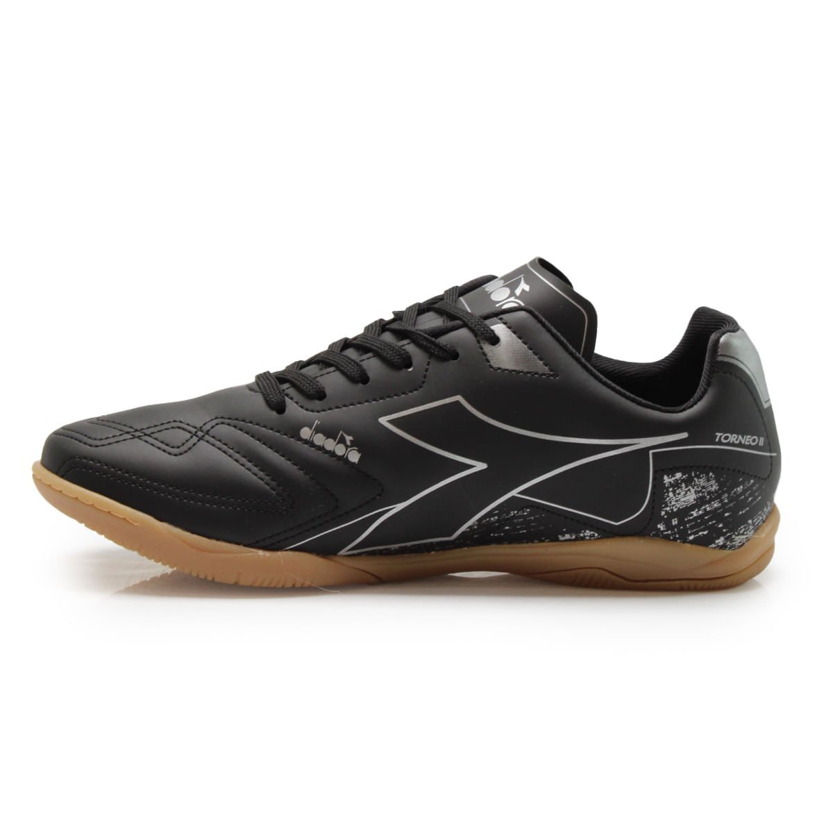 Chuteira Unissex Diadora Torneo II Futsal Preto e Prata Preto 3