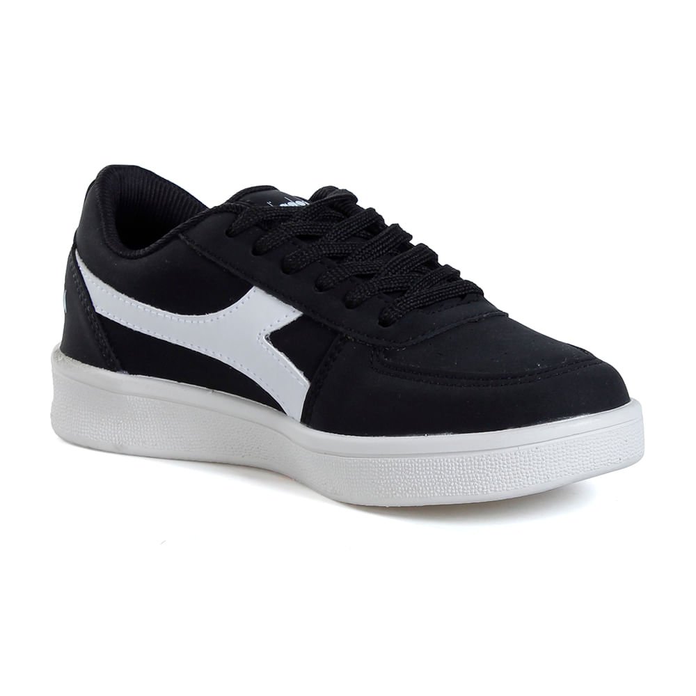 Tênis Casual Infantil Diadora Playmaker Jr Preto e Branco Preto 3