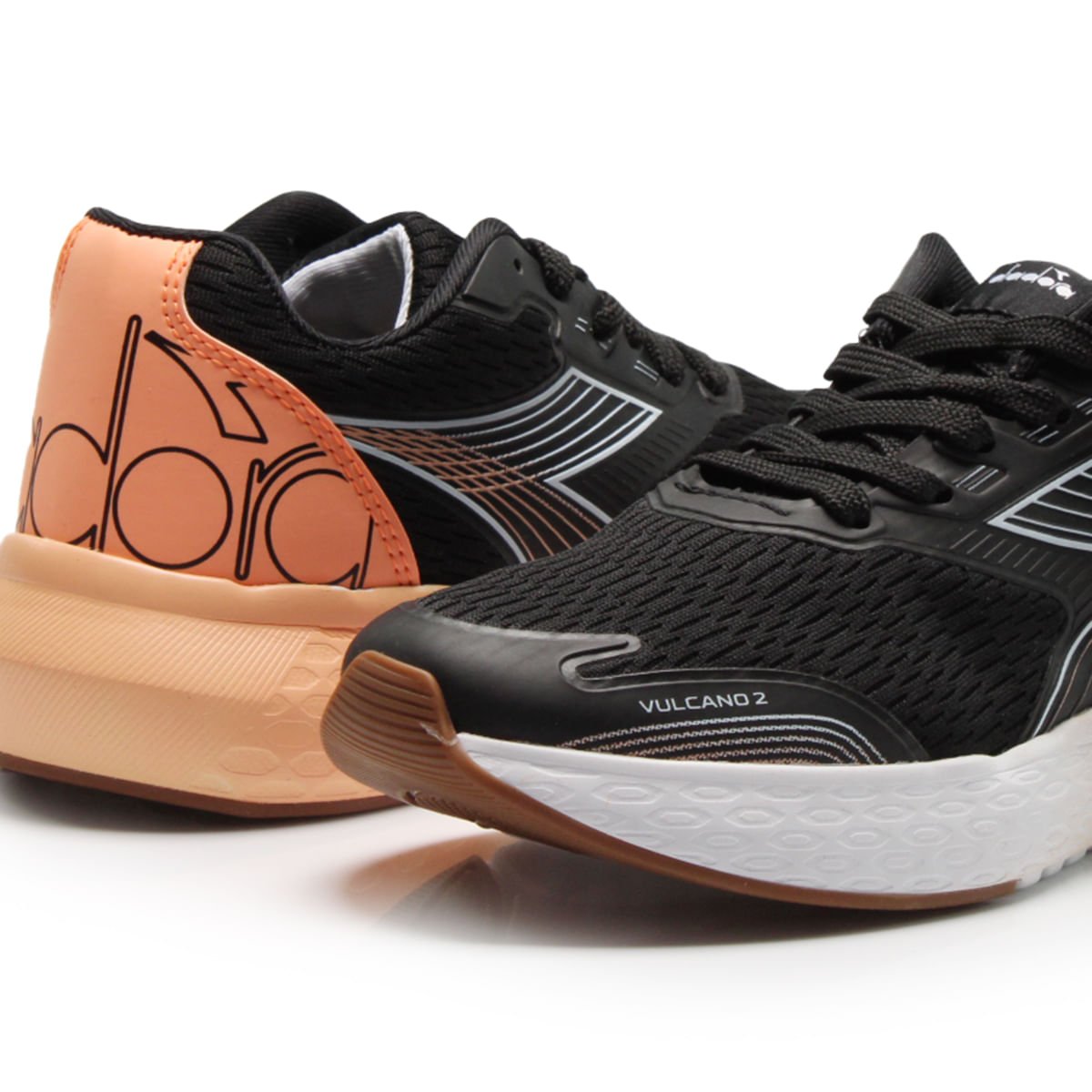 Tênis Diadora Vulcano II Preto e Rosa Feminino Preto 4