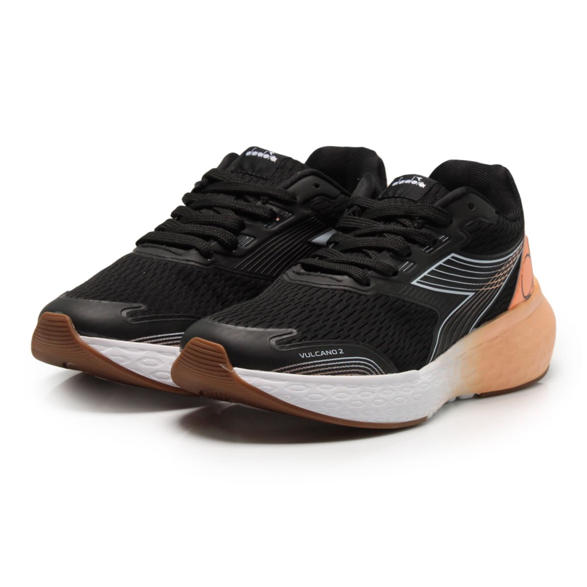 Tênis Diadora Vulcano II Preto e Rosa Feminino Preto 6