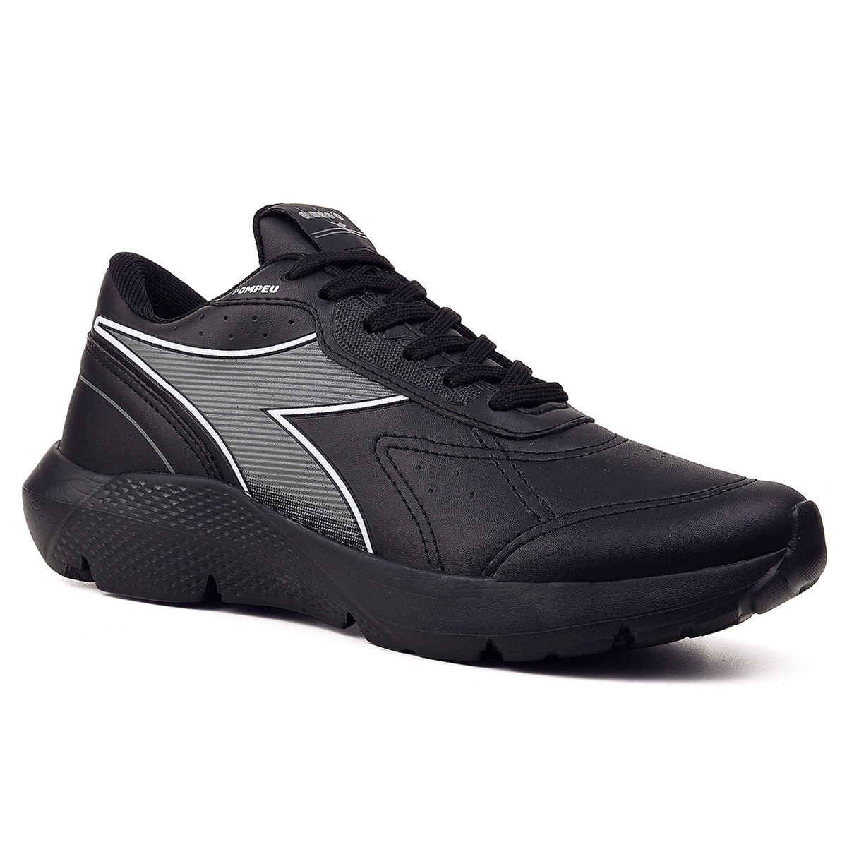 Tênis Esportivo Diadora Pompeu Preto Masculino Preto/Cinza 2