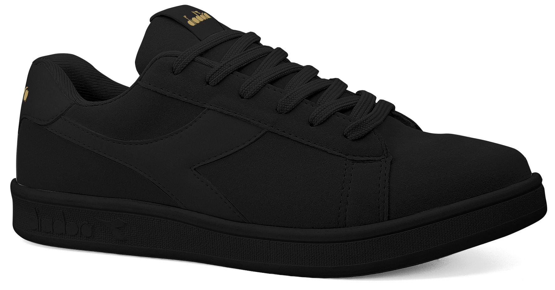 Tênis Casual Masculino Diadora Centrale Suede Preto Preto 2
