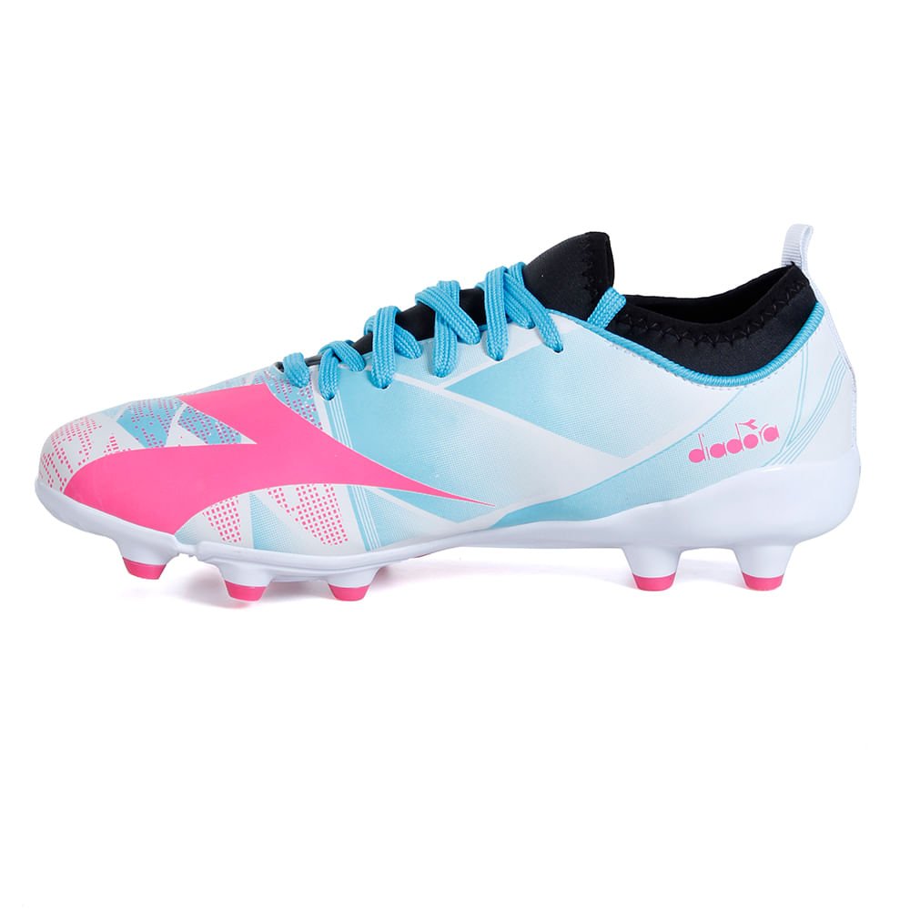 Chuteira Diadora Squadra II X Infantil Campo Branco Branco/Azul 2