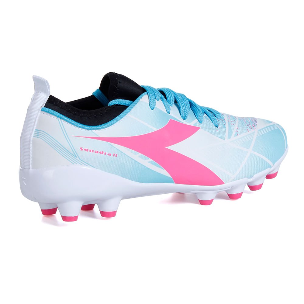 Chuteira Diadora Squadra II X Infantil Campo Branco Branco/Azul 5