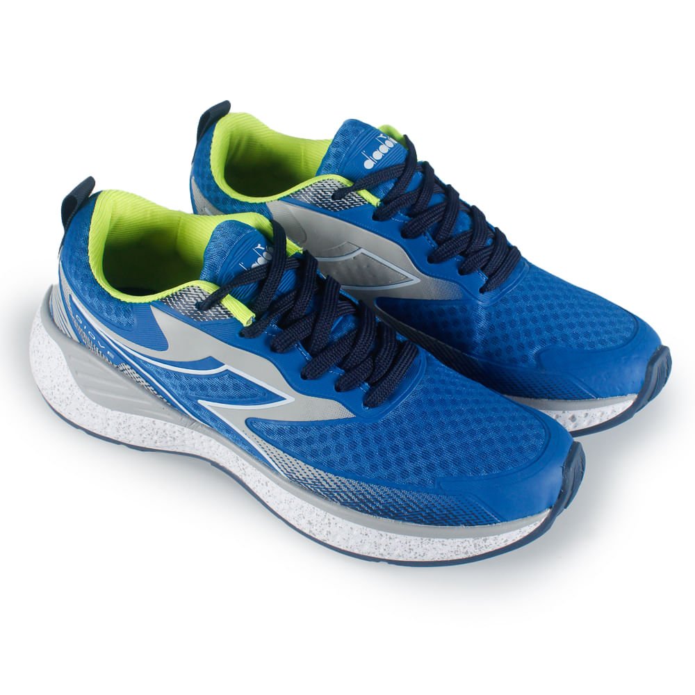 Tênis Esportivo Diadora Giove Azul e Amarelo Masculino Azul 7