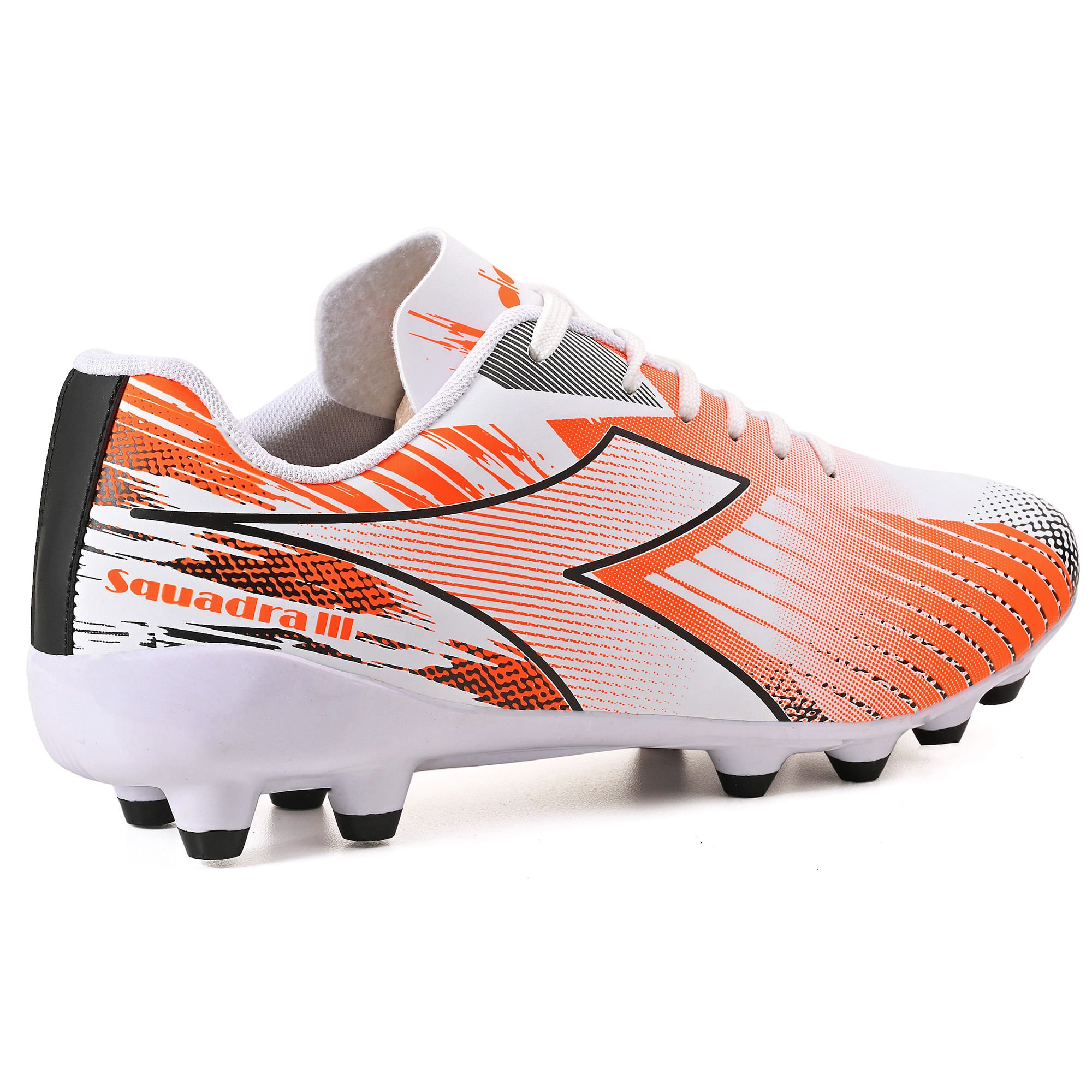 Chuteira Diadora Masculina Squadra III Campo Preto e Branco Branco/Laranja 2