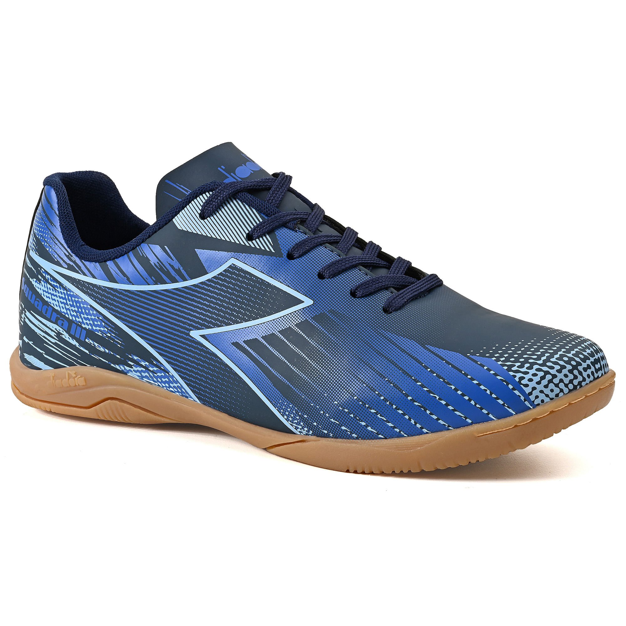 Chuteira Diadora Masculina Squadra III Futsal Marinho Azul/Prata 1