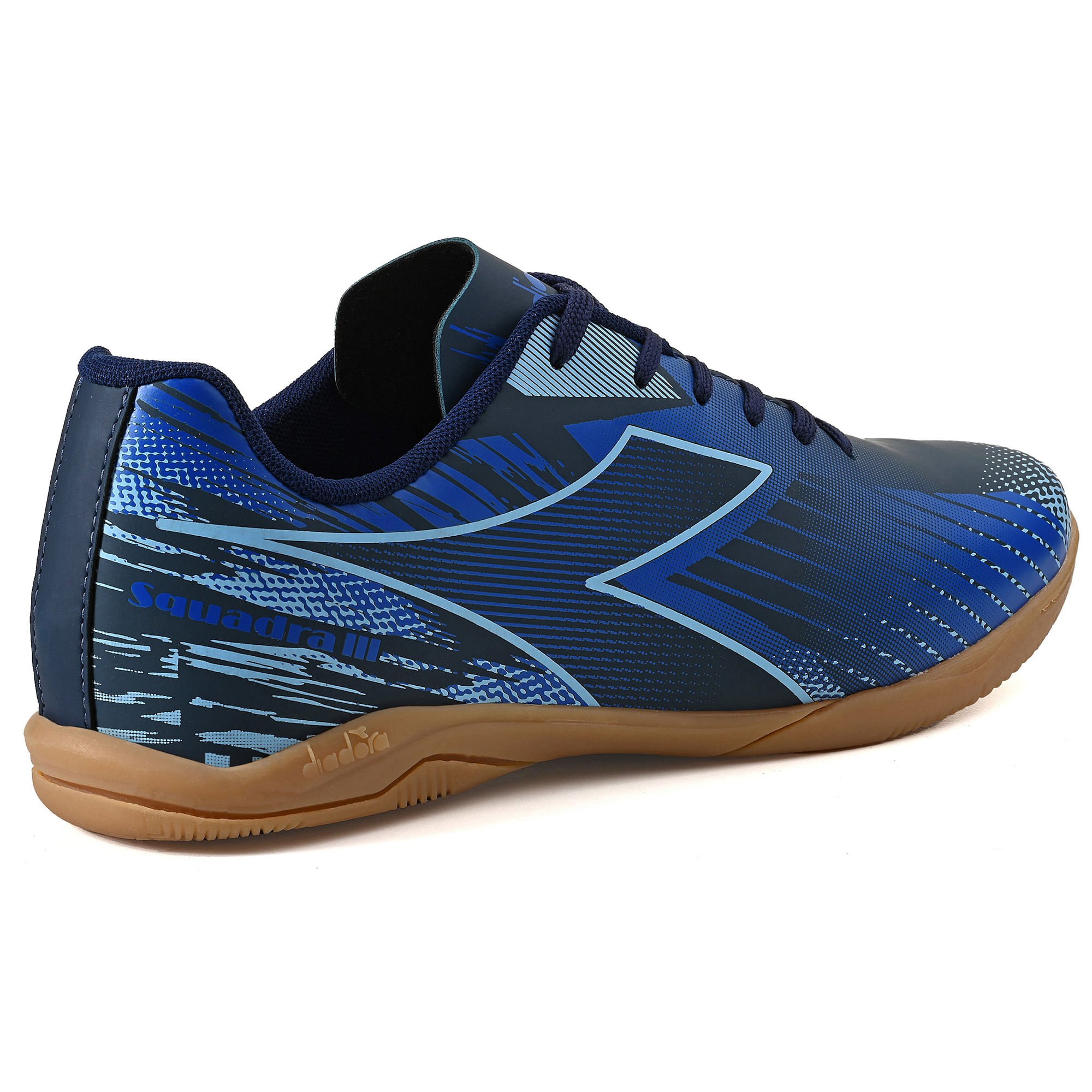 Chuteira Diadora Masculina Squadra III Futsal Marinho Azul/Prata 2