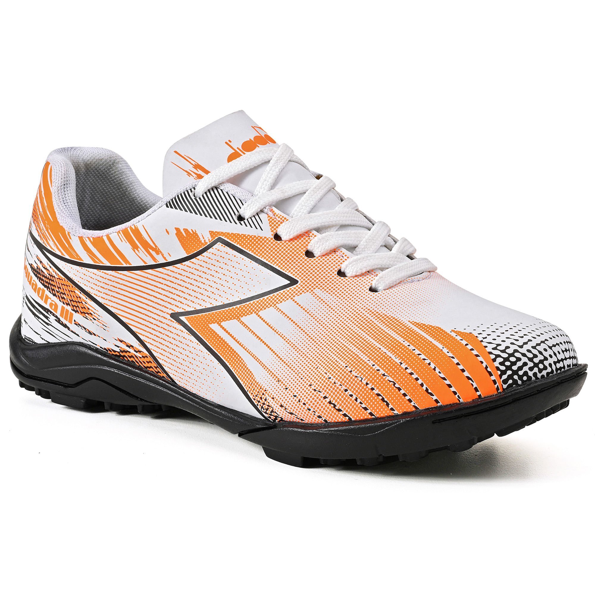 Chuteira Diadora Unissex Squadra III Infantil Society Branco e Preto