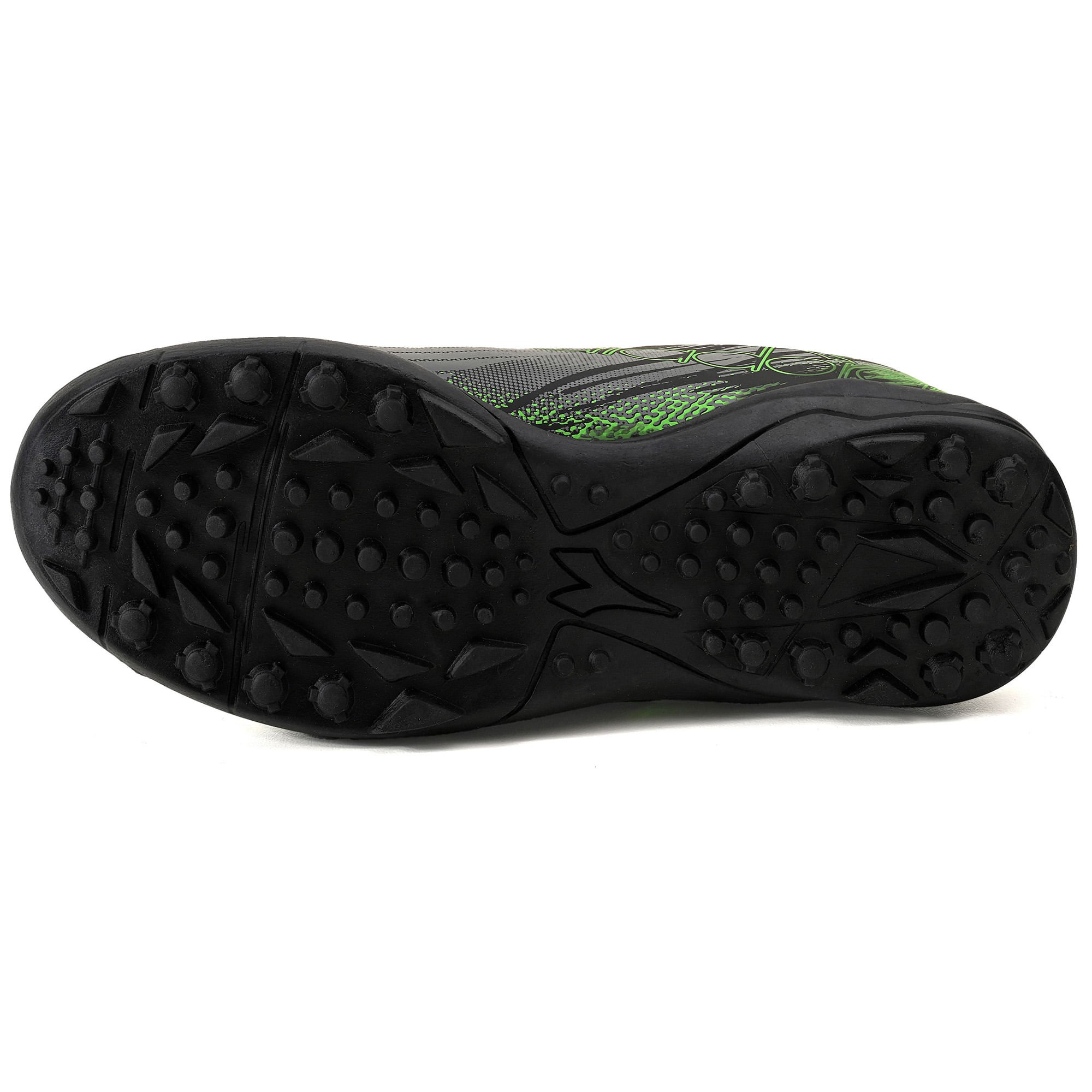 Chuteira Diadora Unissex Squadra III Infantil Society Preto Cinza/Verde 3