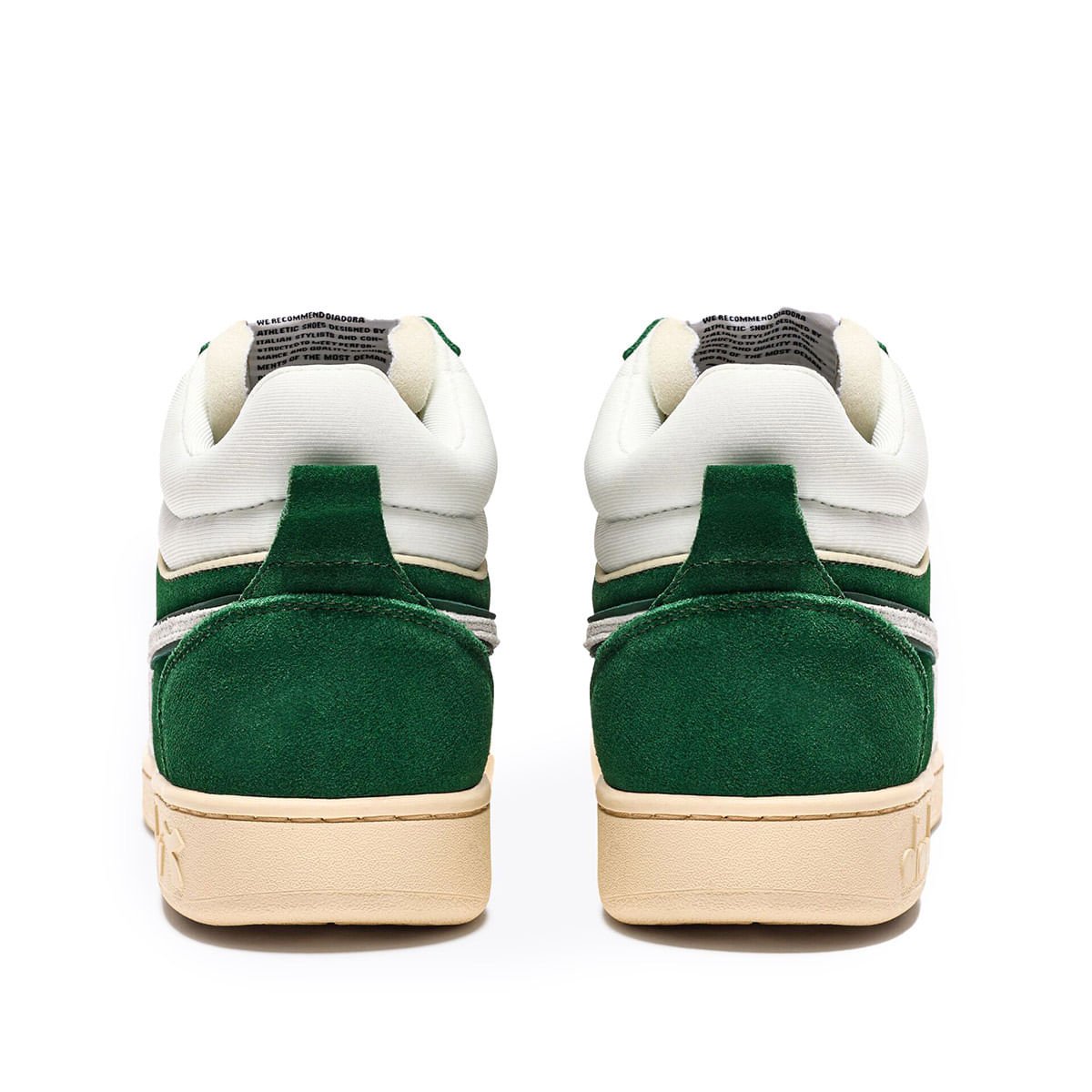 Tênis Casual Diadora Magic Basket Demi Cut Suede Leather Verde Unissex Branco/Verde 5