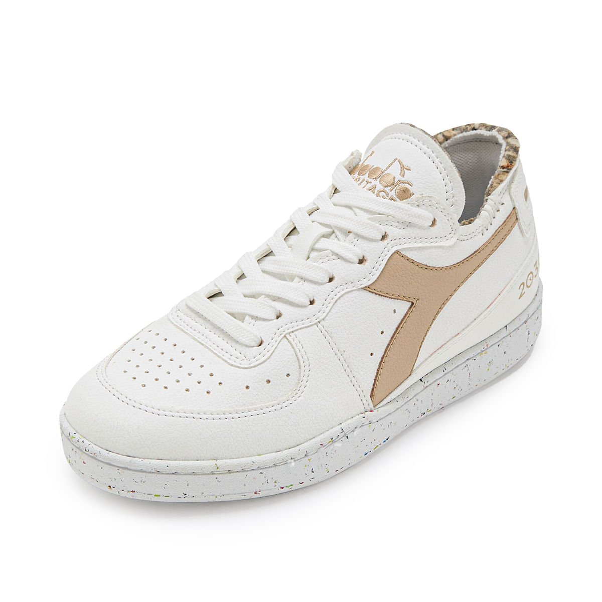Tênis Casual Unissex Diadora Mi Basket Row Cut 2030 Branco Branco 2