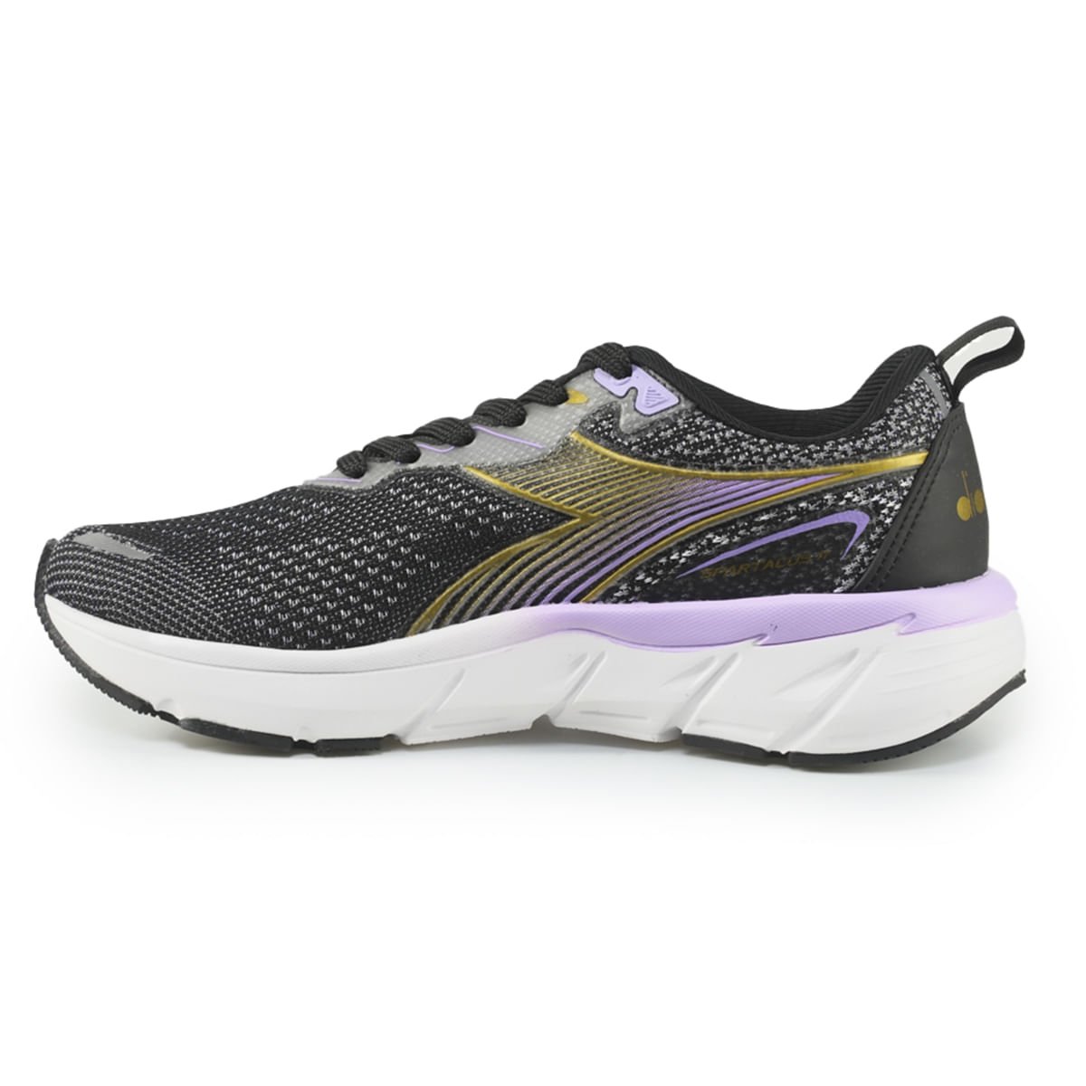 Tênis Esportivo Unissex Diadora Spartacus II Preto e Lilás Preto 3