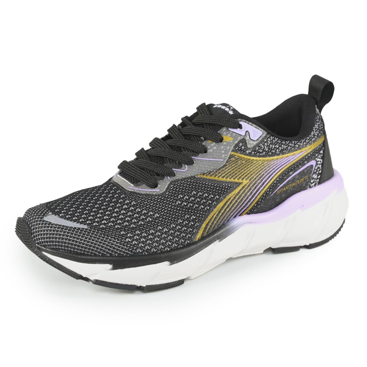 Tênis Esportivo Unissex Diadora Spartacus II Preto e Lilás Preto 4