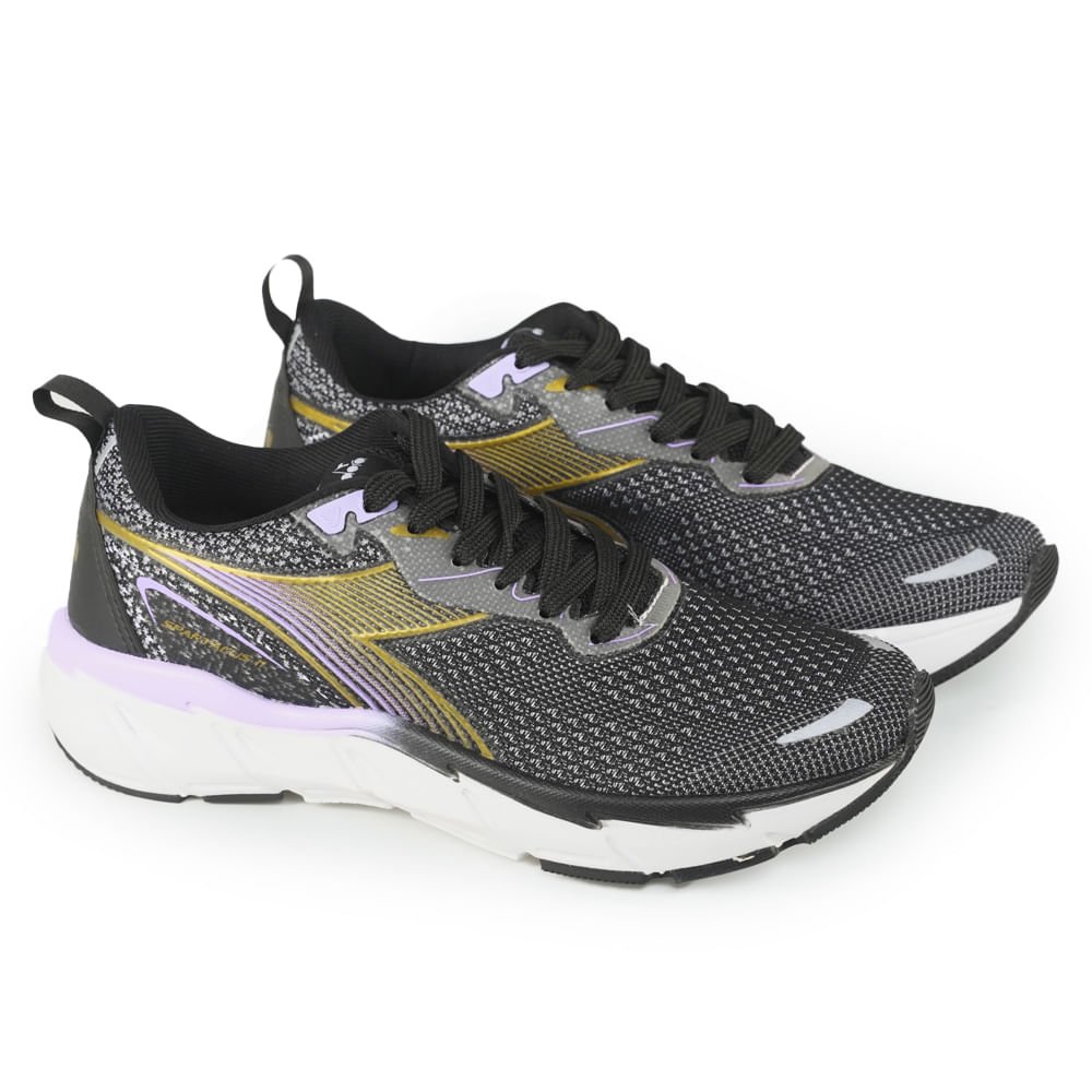 Tênis Esportivo Unissex Diadora Spartacus II Preto e Lilás Preto 5