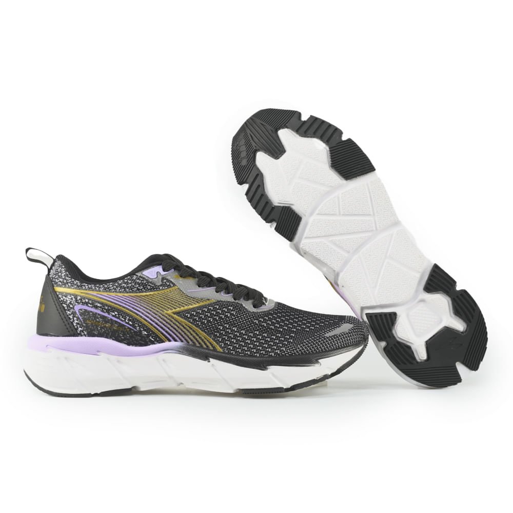 Tênis Esportivo Unissex Diadora Spartacus II Preto e Lilás Preto 7