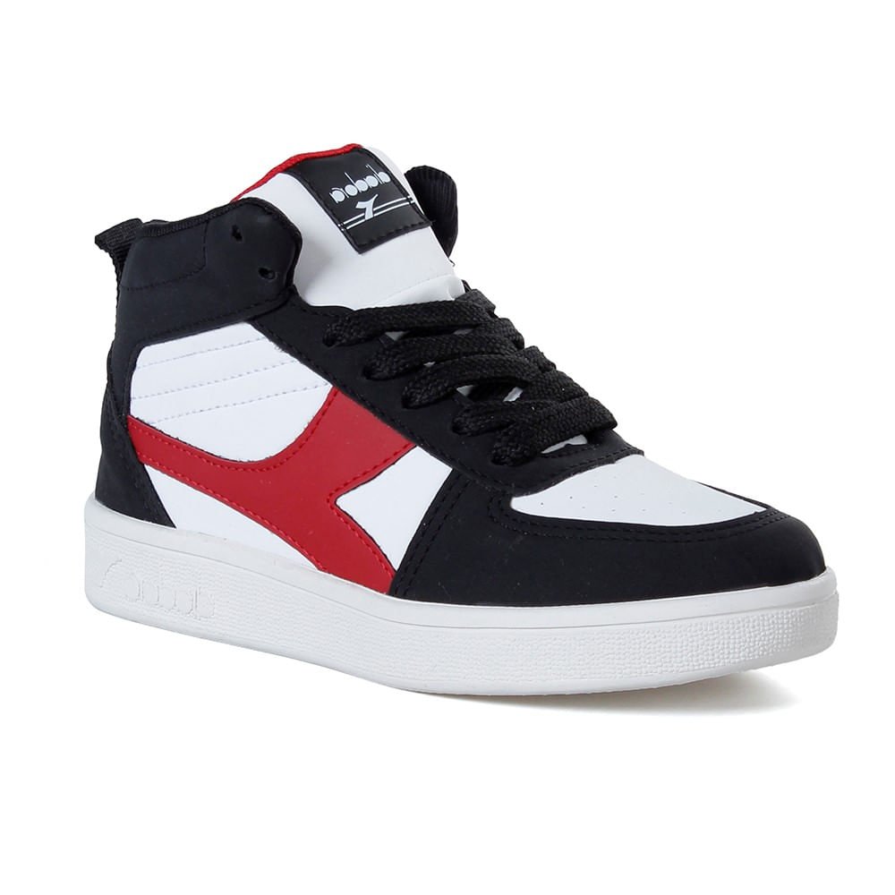 Tênis Lifestyle Diadora Hi-playmaker Jr Branco e Preto Infantil Preto 2