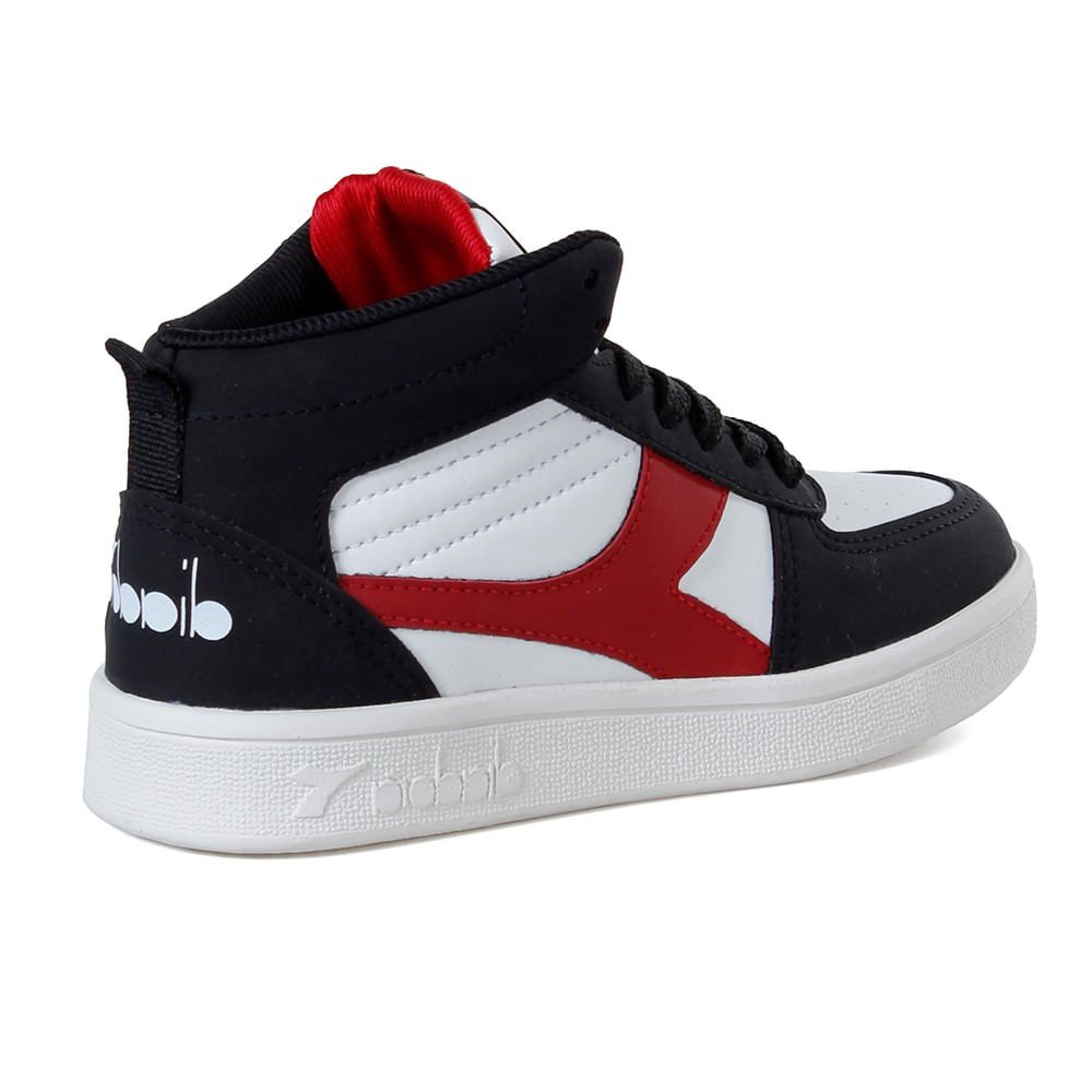 Tênis Lifestyle Diadora Hi-playmaker Jr Branco e Preto Infantil Preto 3