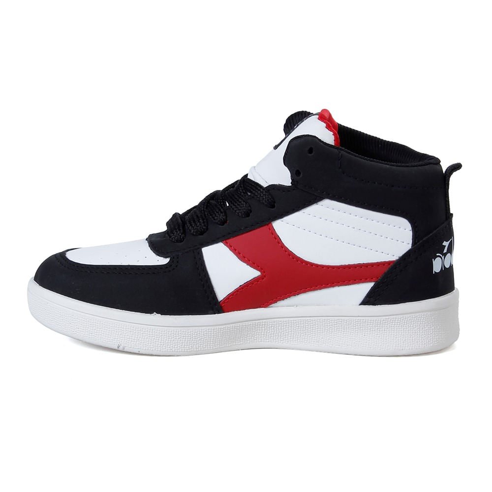 Tênis Lifestyle Diadora Hi-playmaker Jr Branco e Preto Infantil Preto 4