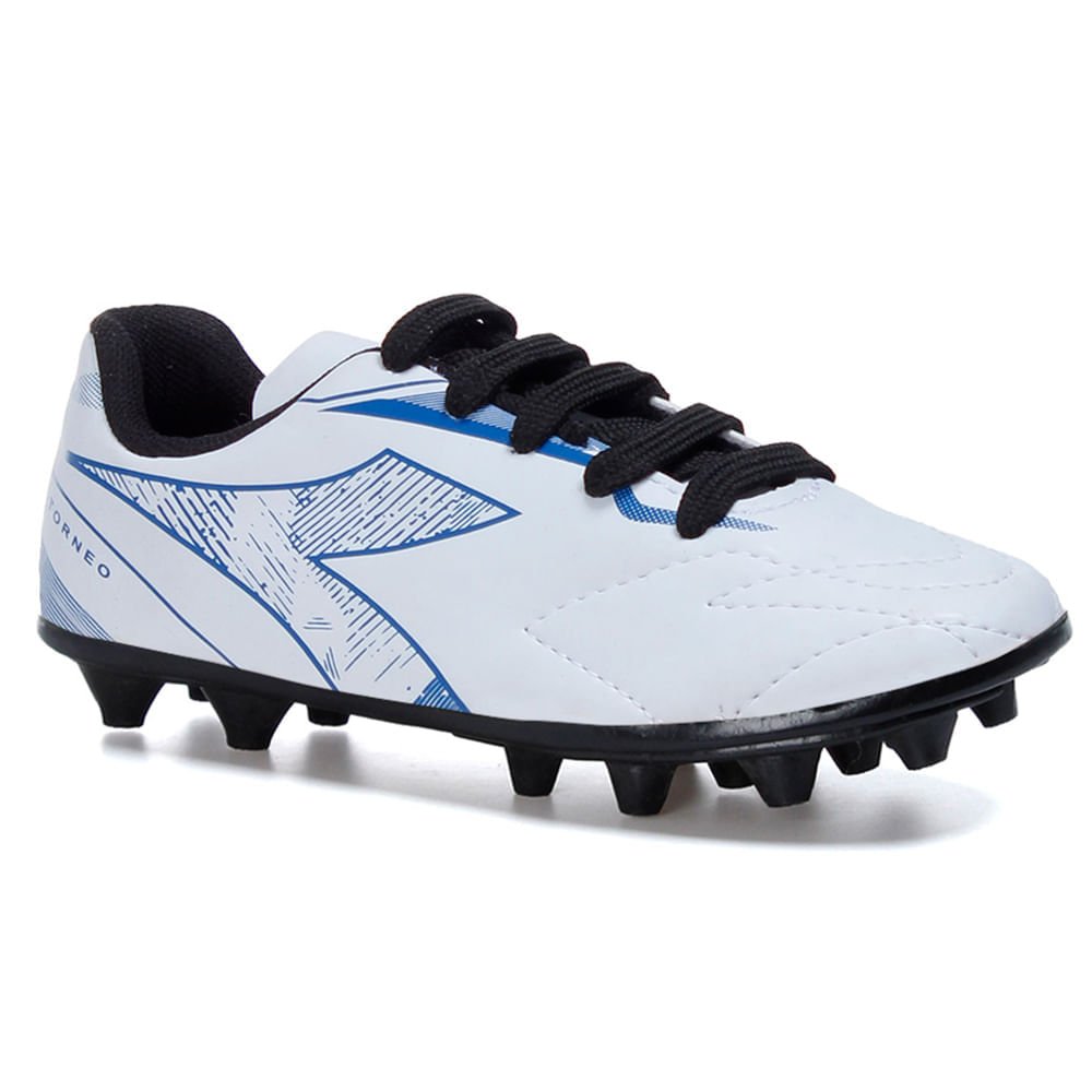 Chuteira Infantil Diadora Torneo Campo Branco e Azul