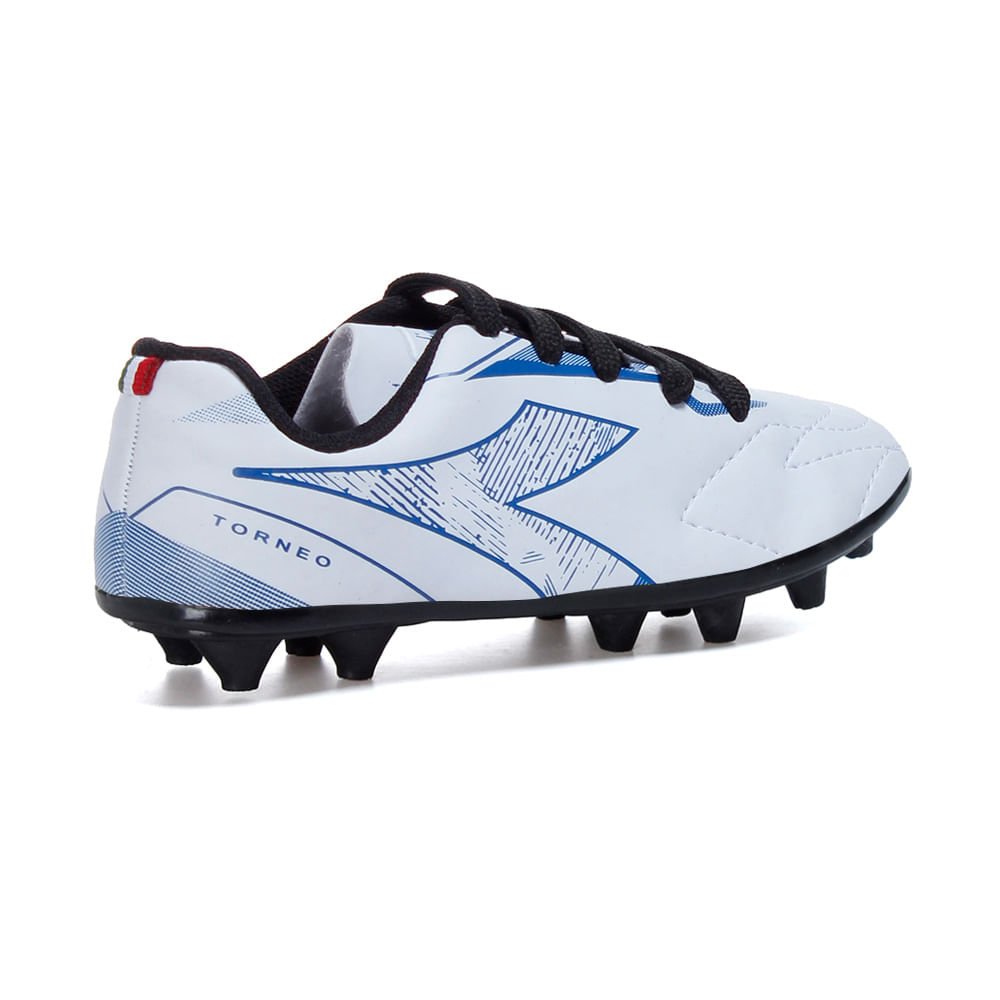 Chuteira Infantil Diadora Torneo Campo Branco e Azul Branco 2